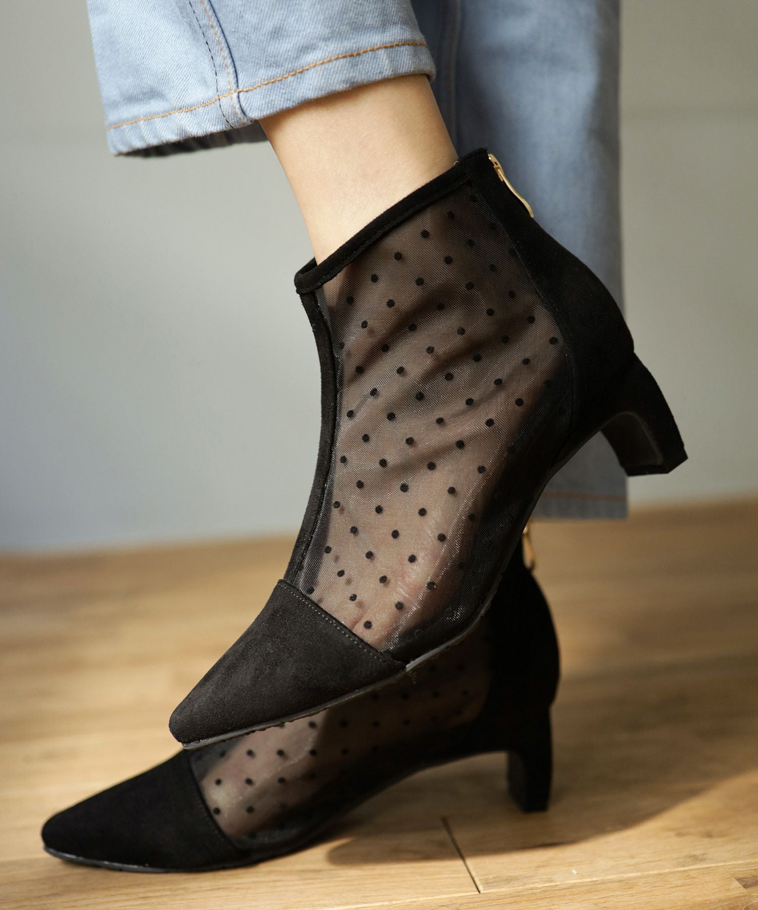 ドットチュールショートブーツ