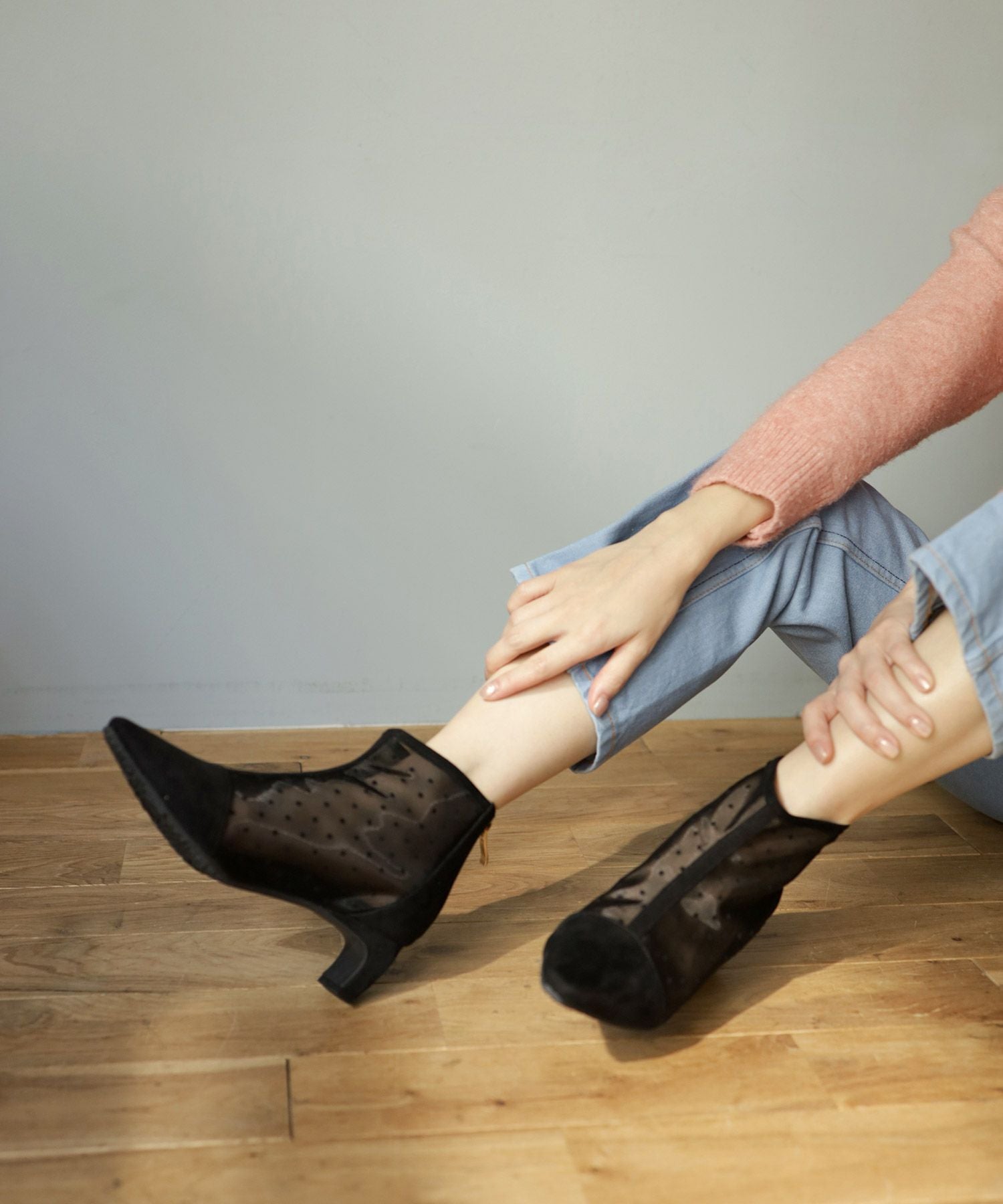 ドットチュールショートブーツ