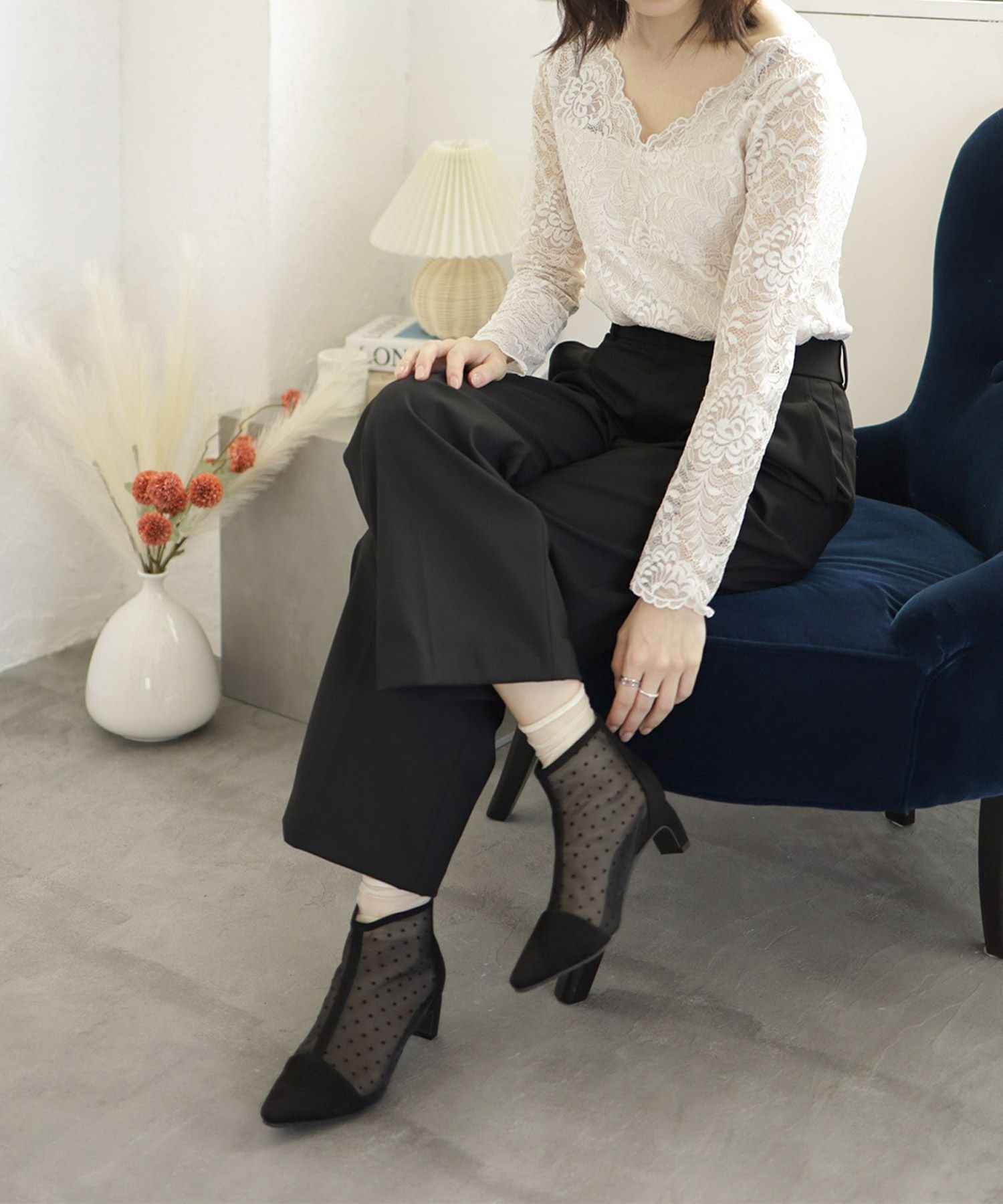 ドットチュールショートブーツ