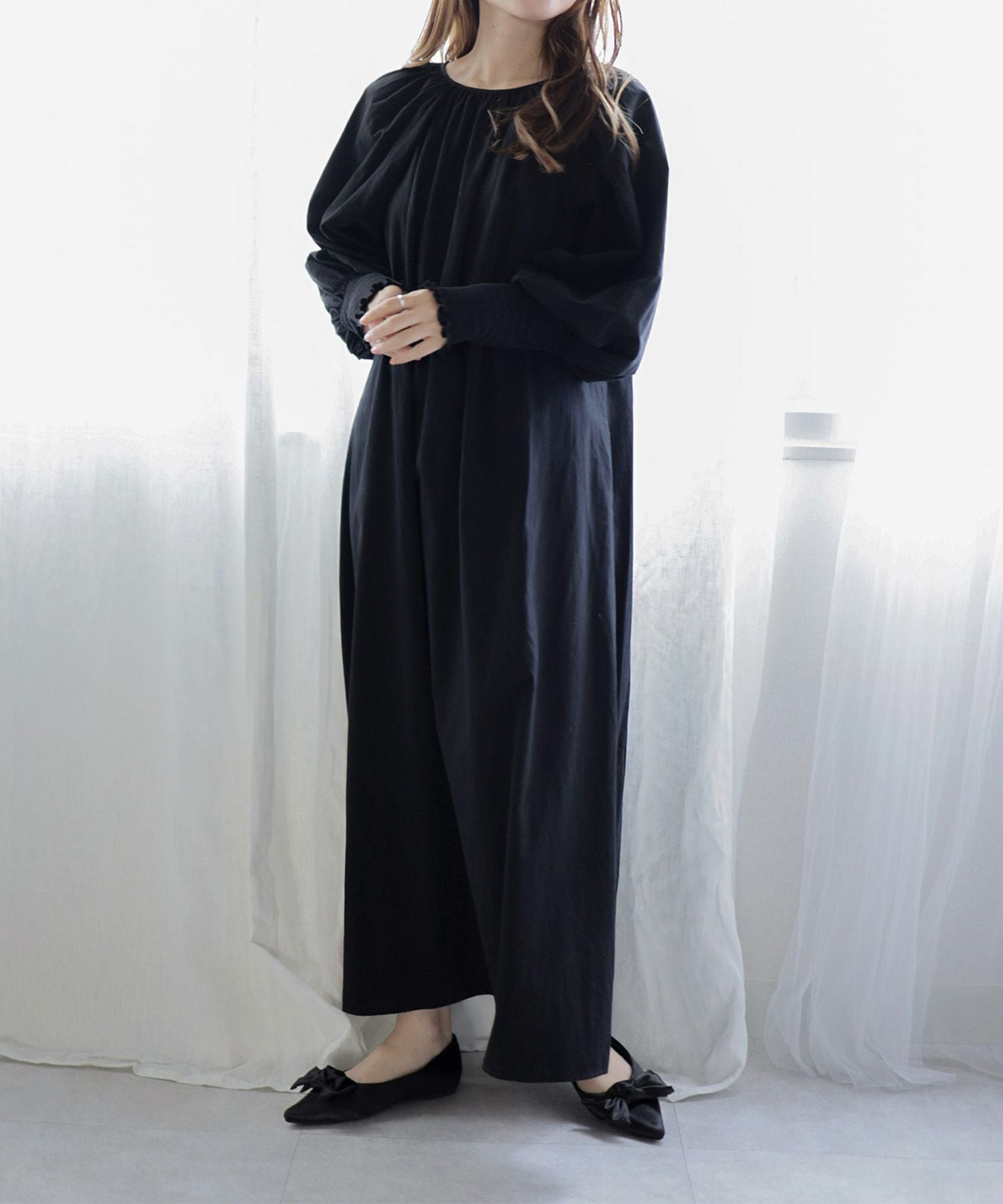 ポインテッドトゥリボンフラットパンプス ▲返品不可