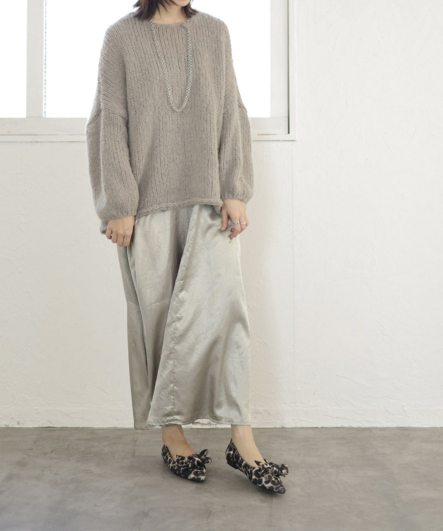 ポインテッドトゥリボンフラットパンプス ▲返品不可