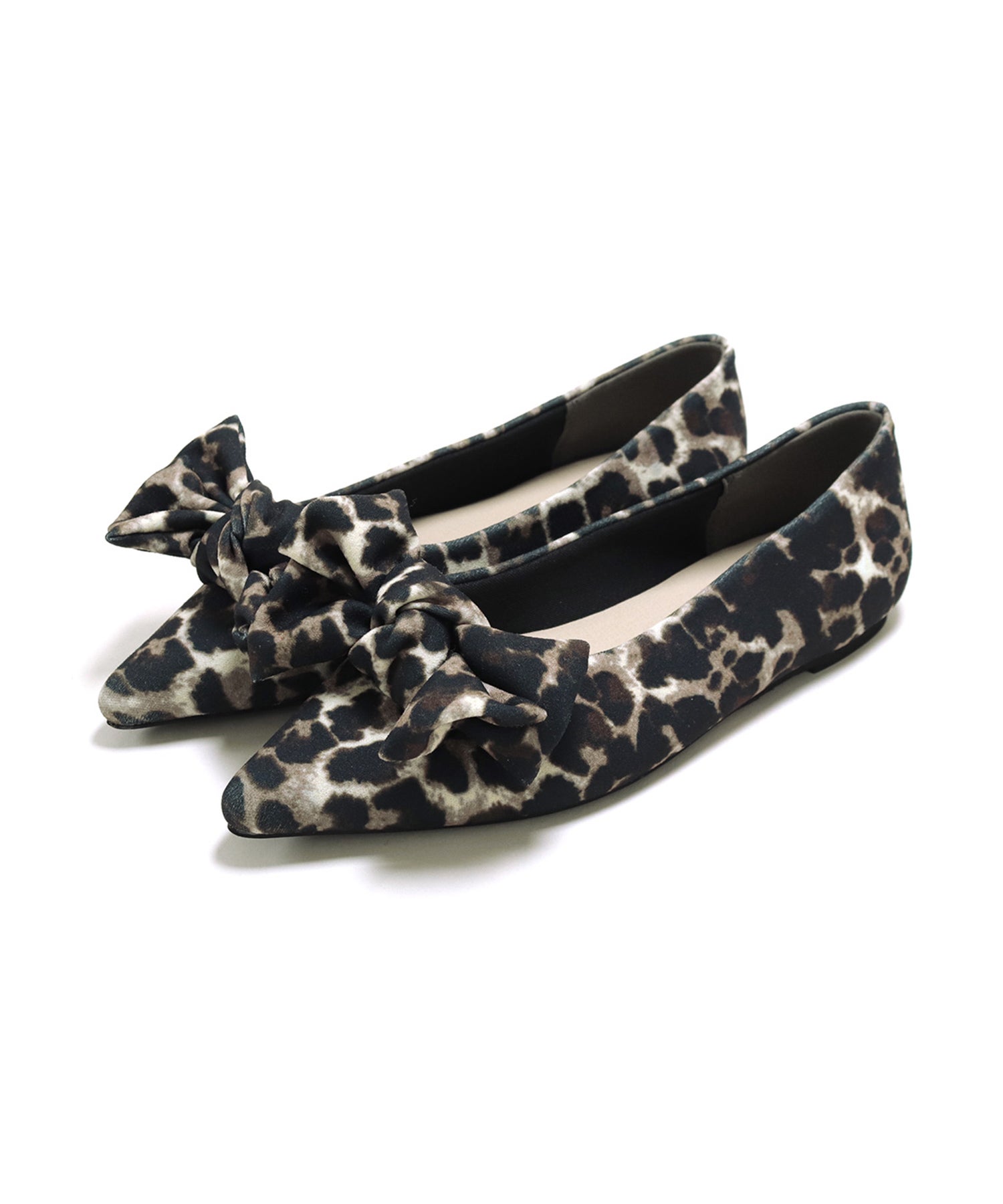 ポインテッドトゥリボンフラットパンプス ▲返品不可