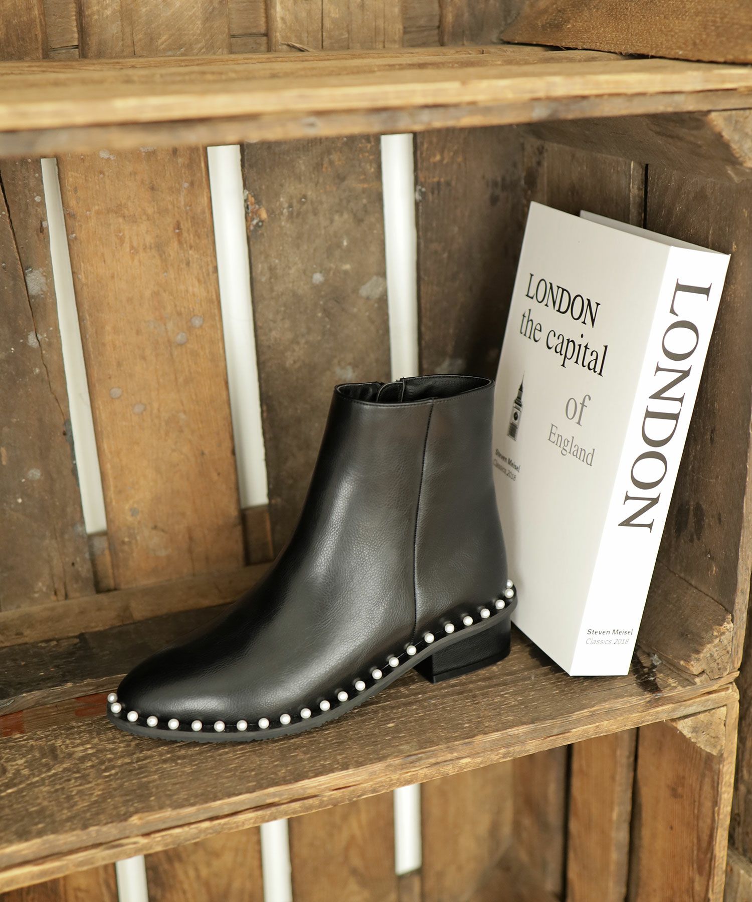 パールピースショートブーツ▲返品不可