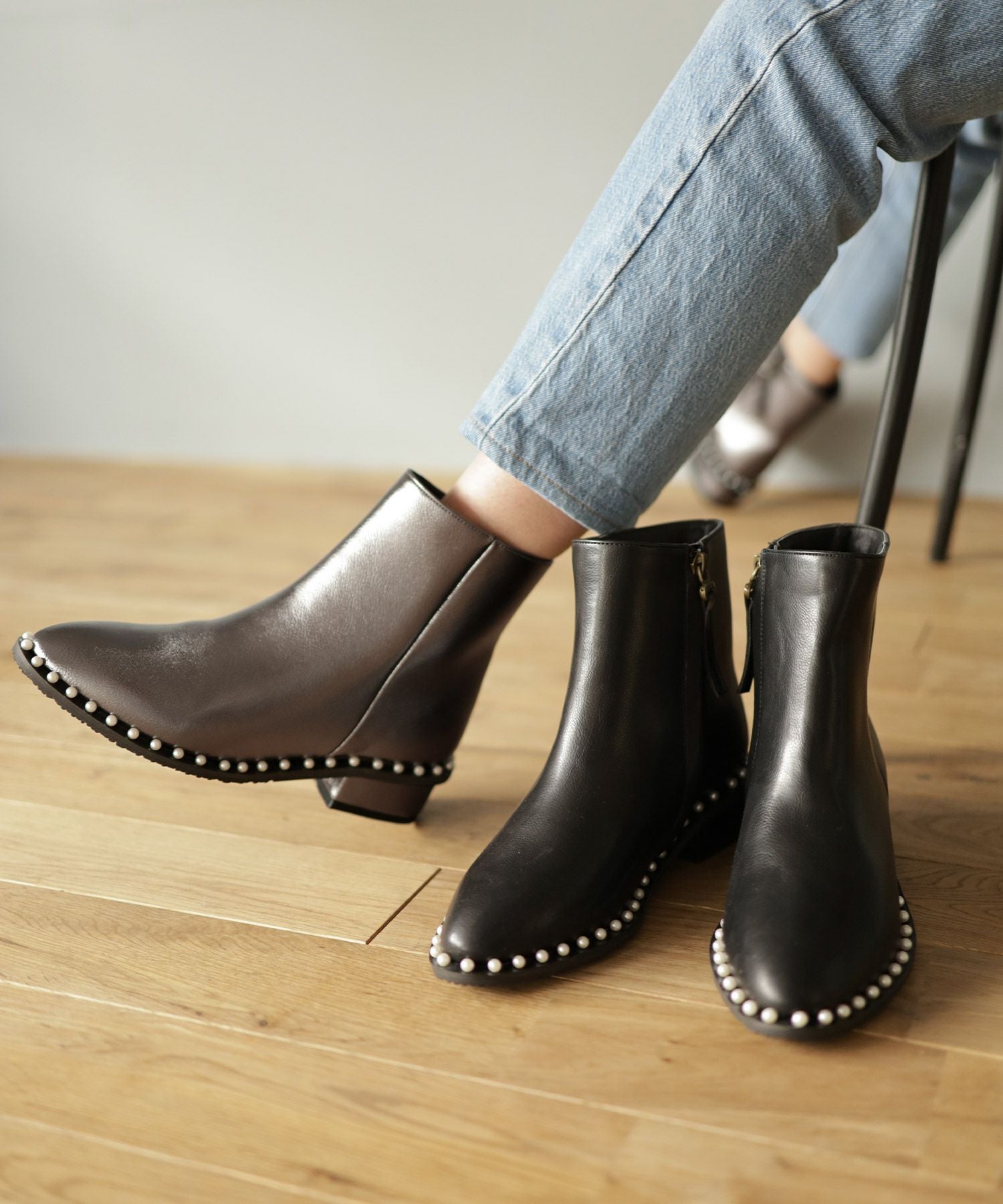 パールピースショートブーツ▲返品不可