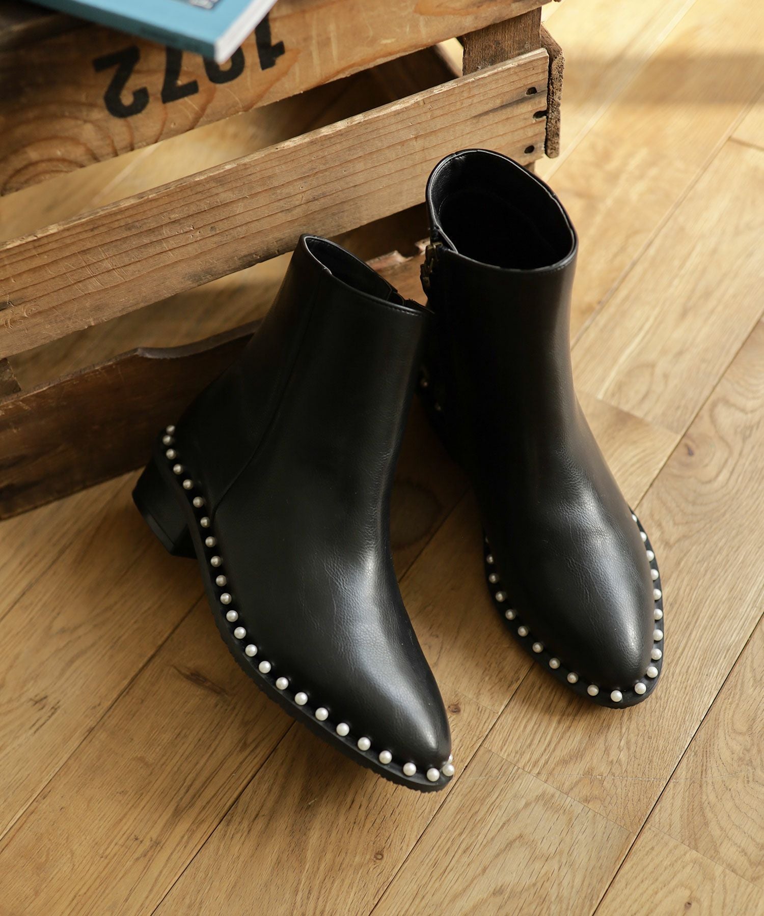 パールピースショートブーツ▲返品不可