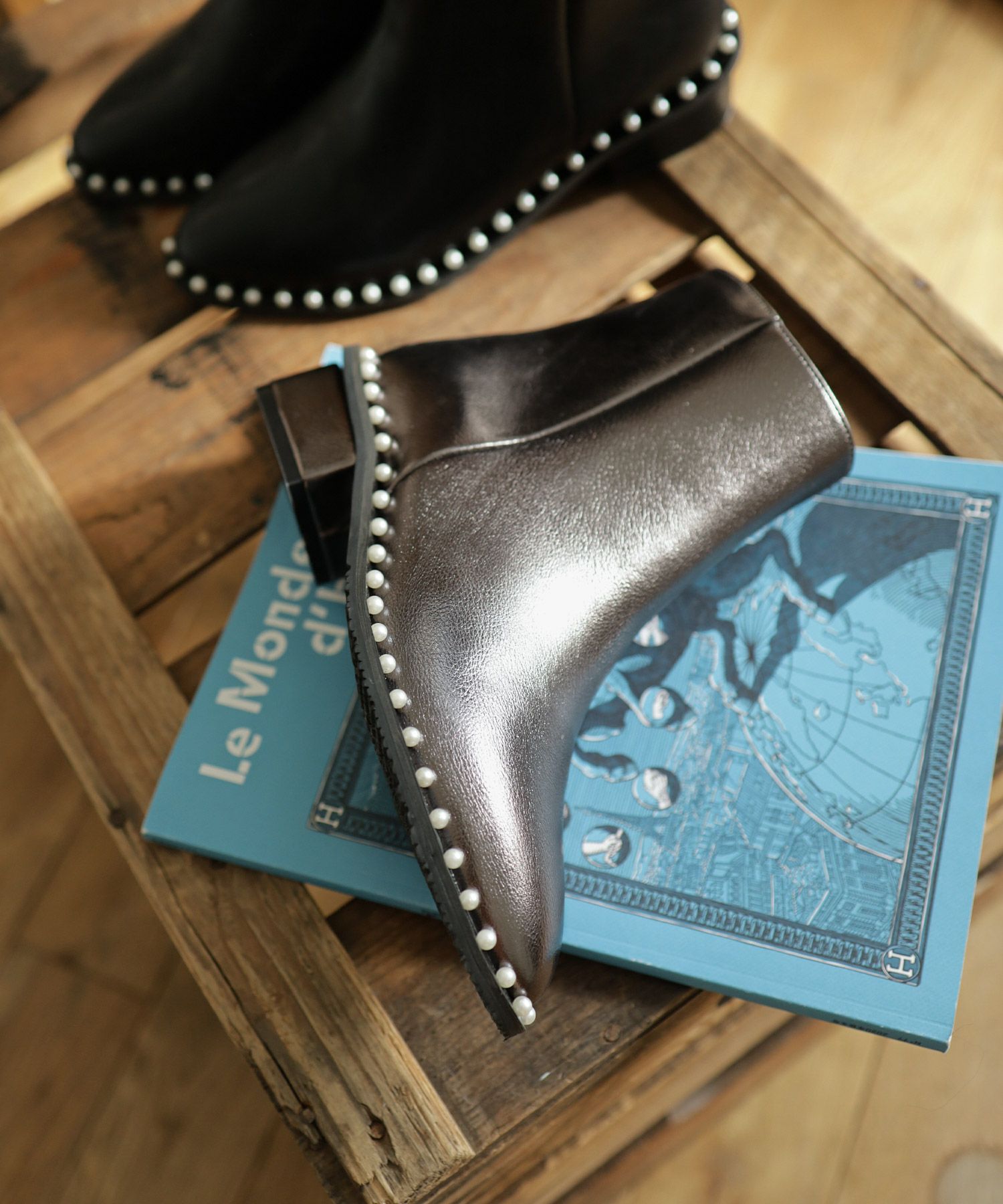 パールピースショートブーツ▲返品不可