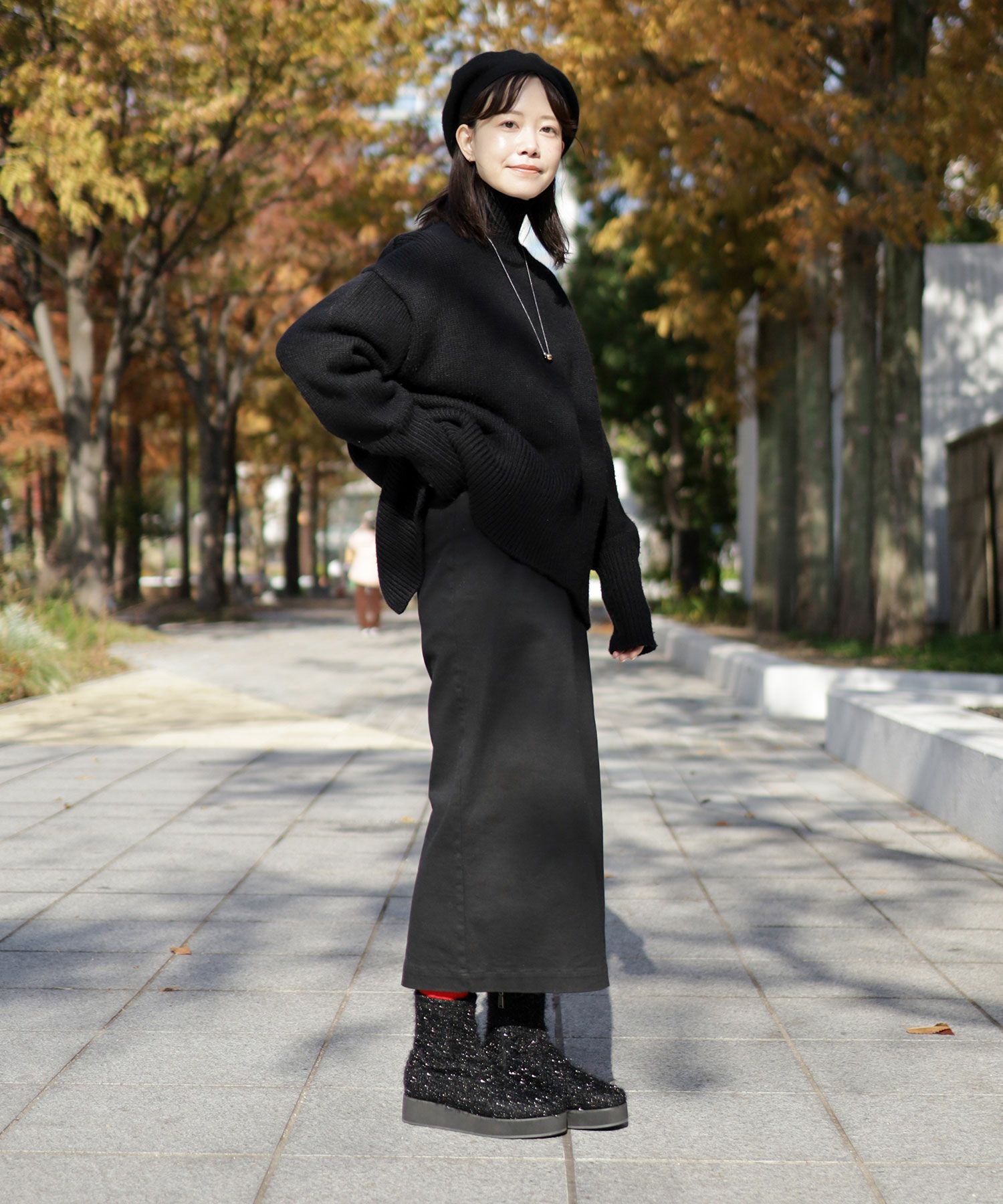 軽量厚底ソール ストレッチニットブーツ▲返品不可