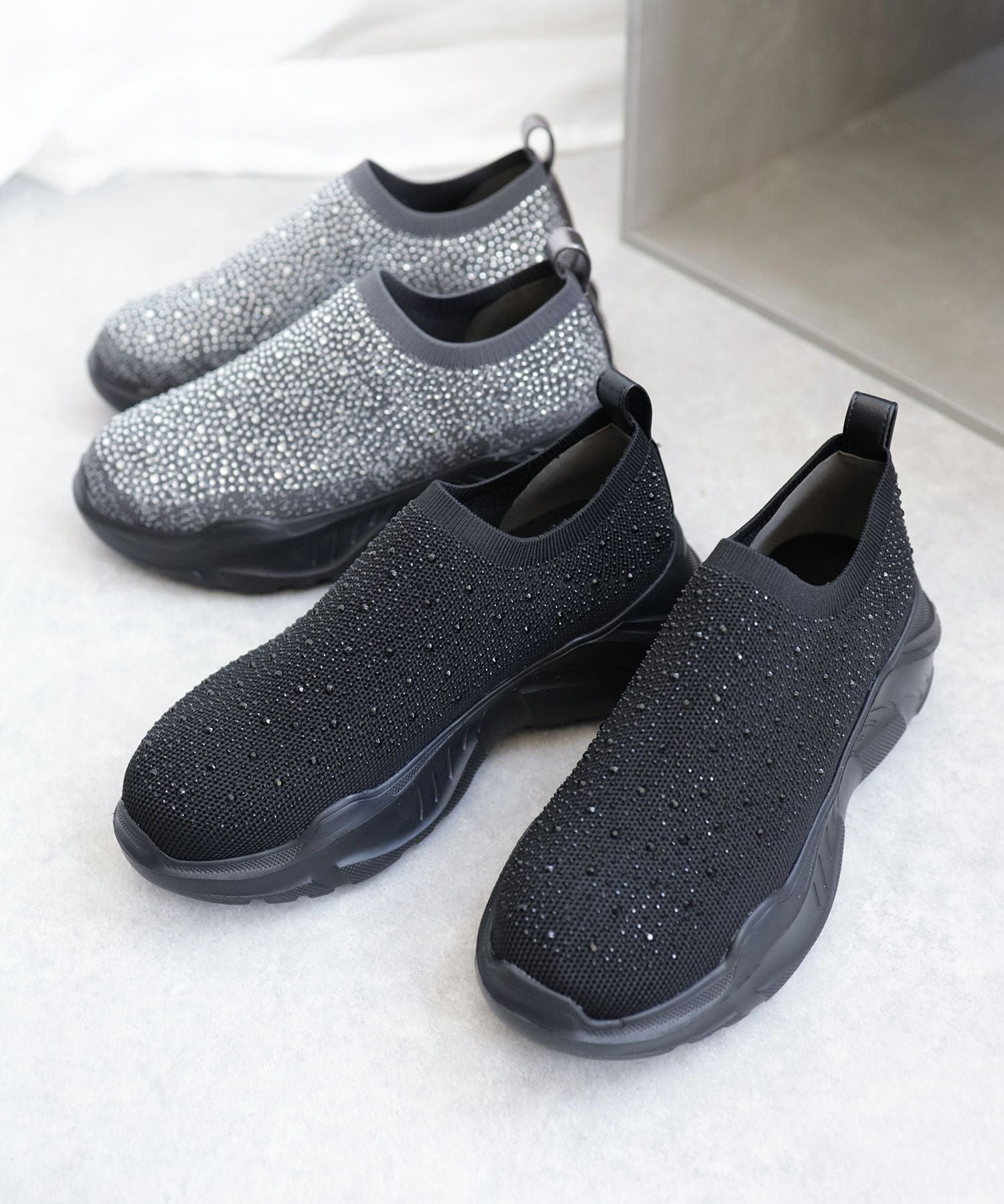 キラキラニット厚底スニーカー▲返品不可