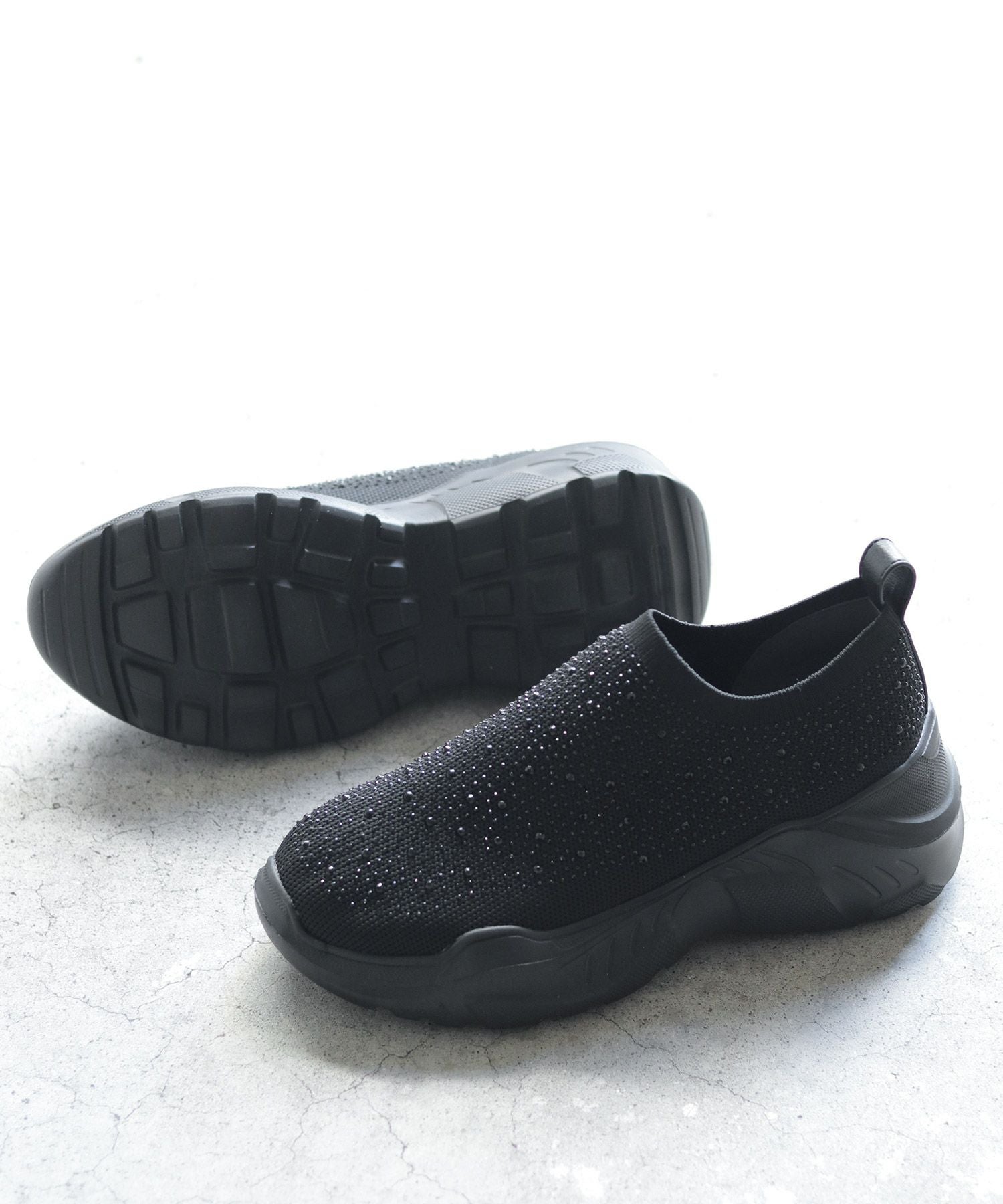 キラキラニット厚底スニーカー▲返品不可