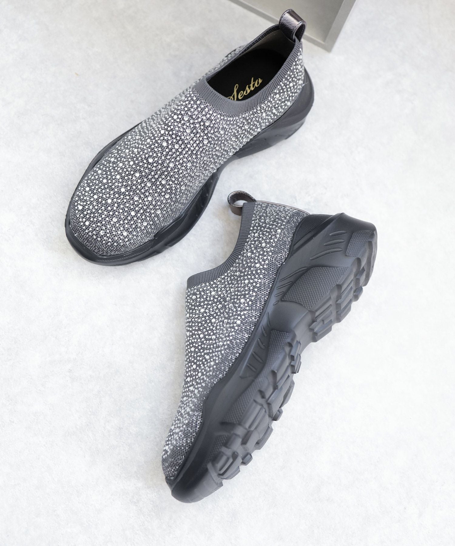 キラキラニット厚底スニーカー▲返品不可