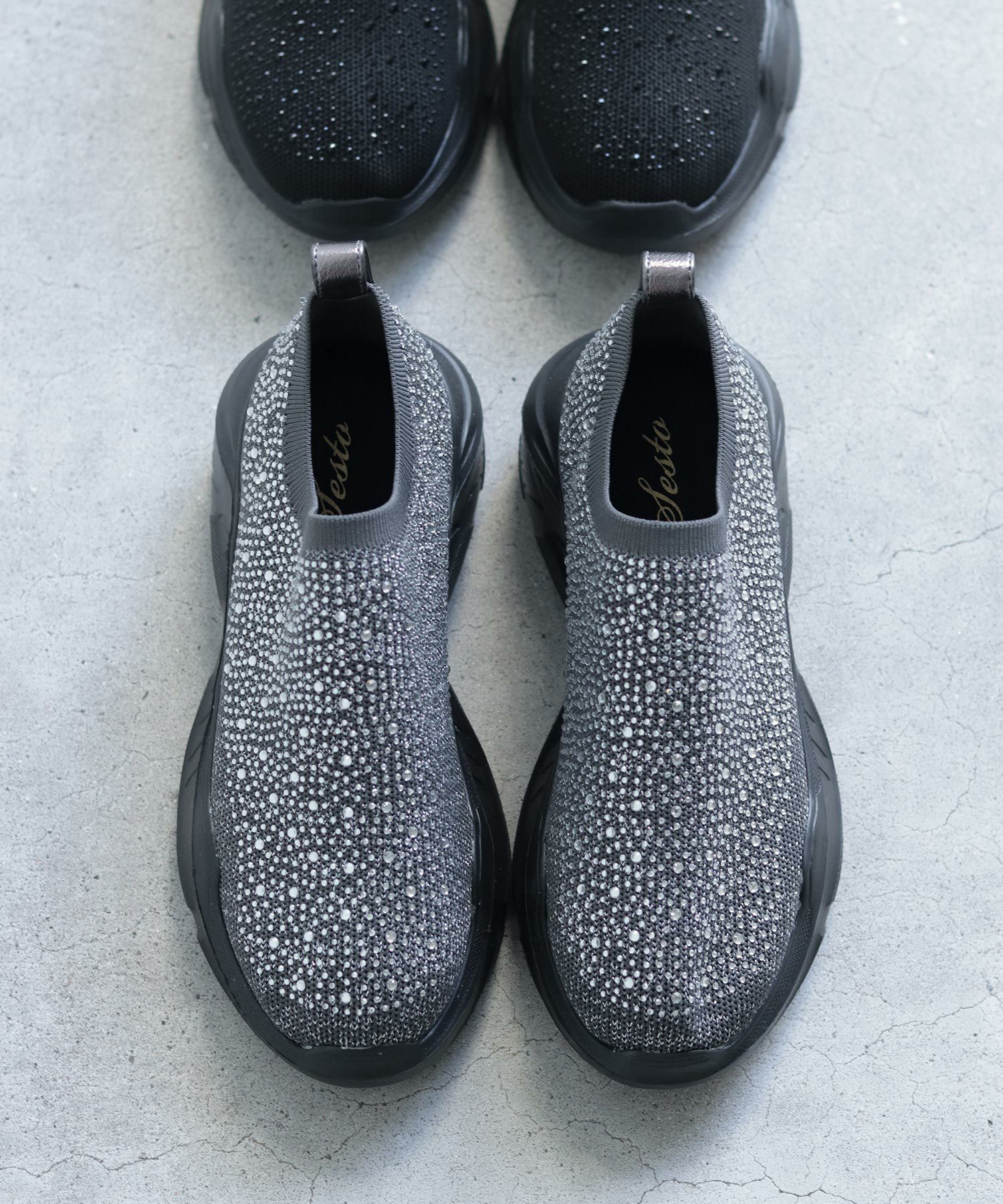 キラキラニット厚底スニーカー▲返品不可