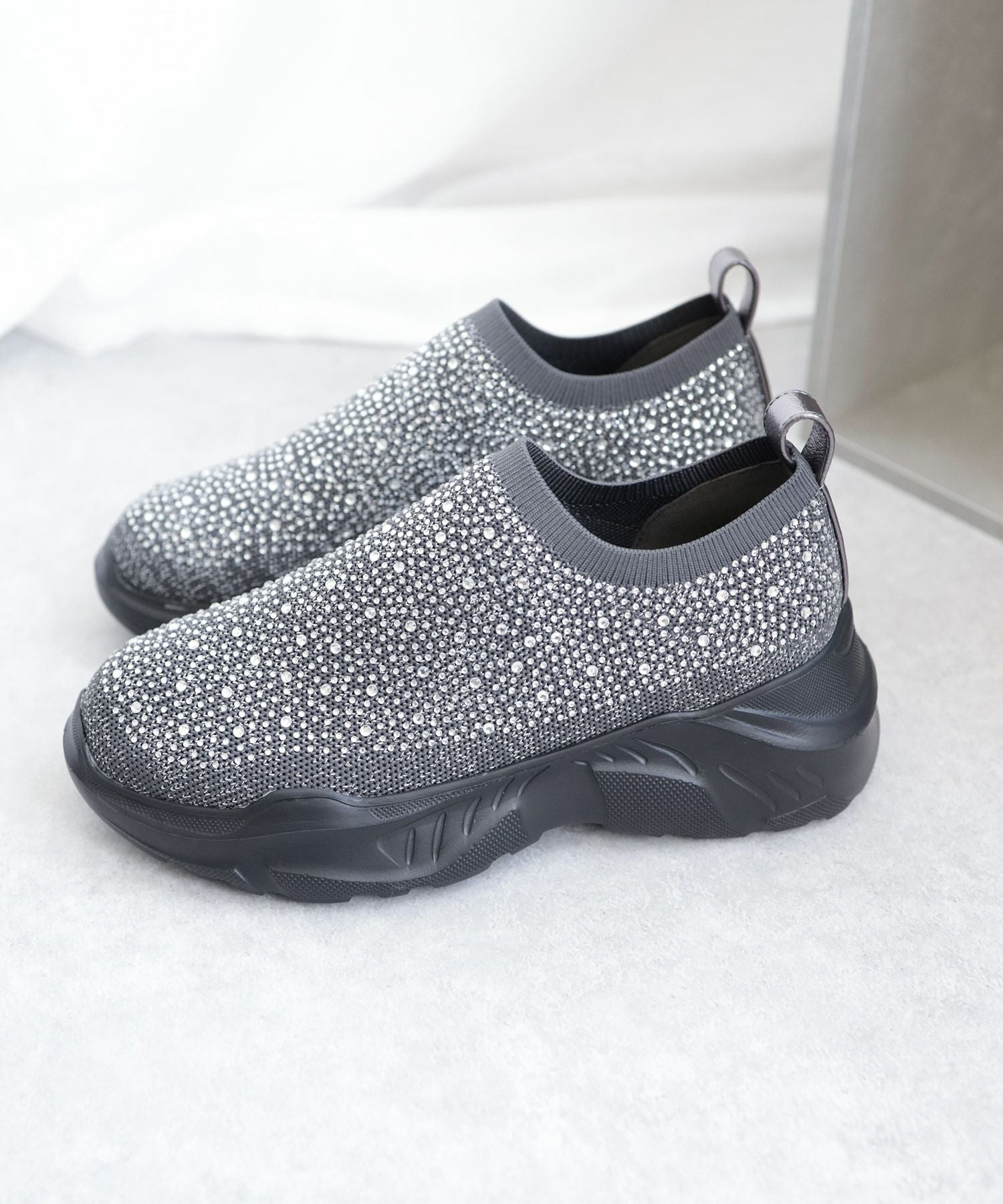 キラキラニット厚底スニーカー▲返品不可