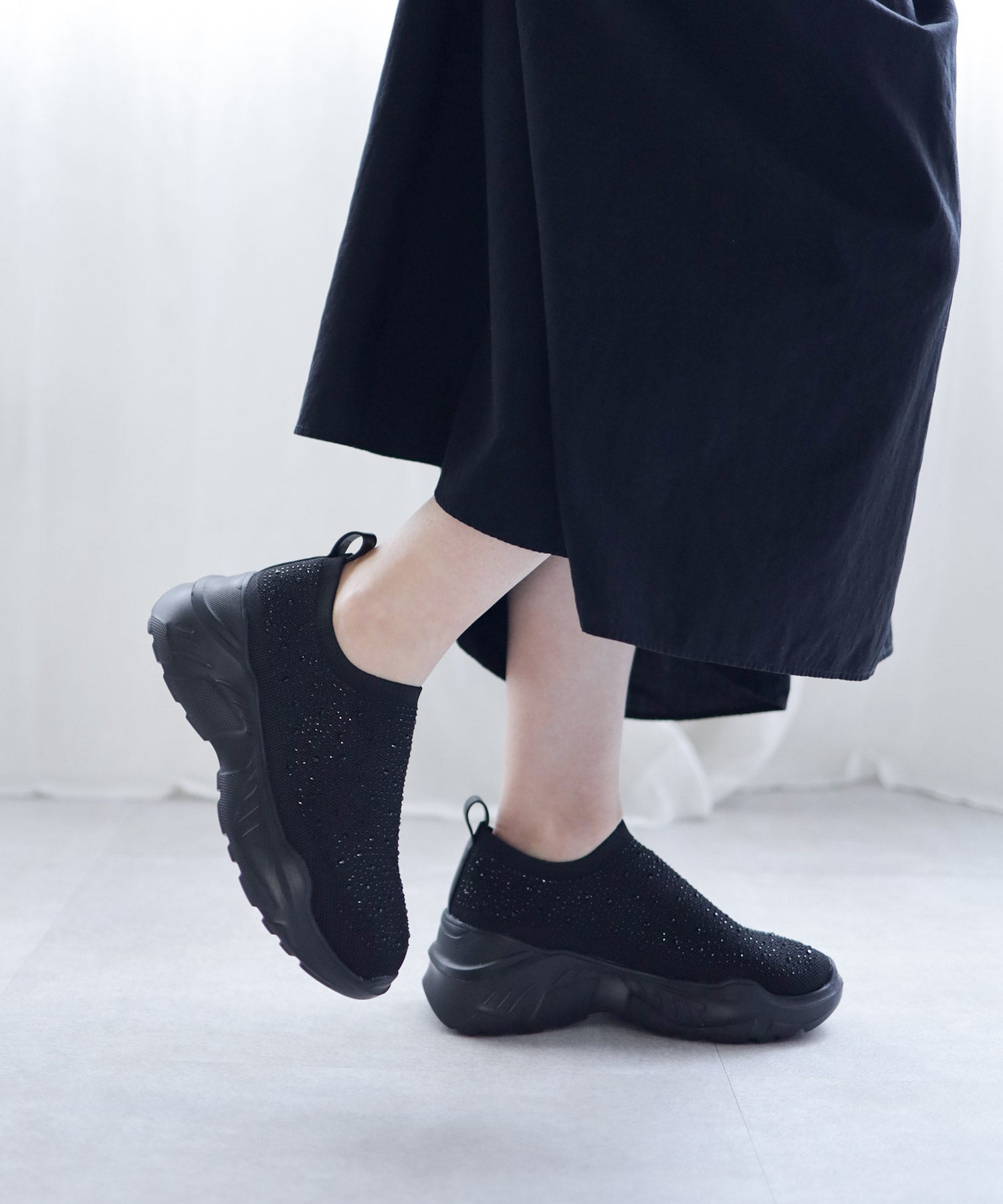 キラキラニット厚底スニーカー▲返品不可