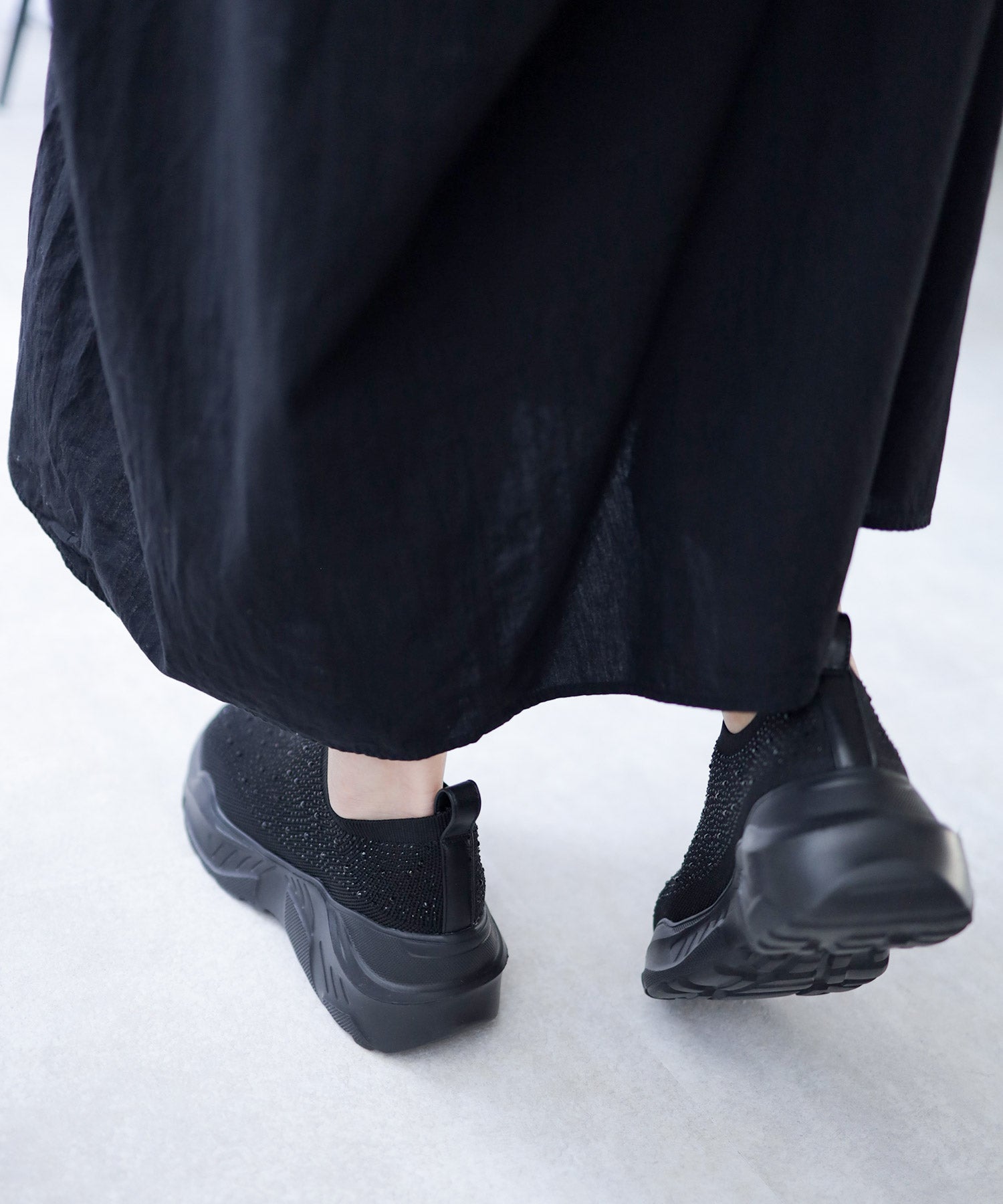 キラキラニット厚底スニーカー▲返品不可