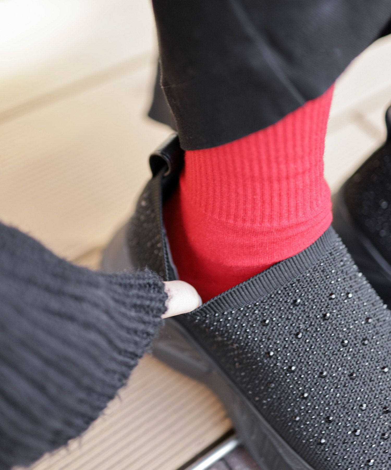 キラキラニット厚底スニーカー▲返品不可