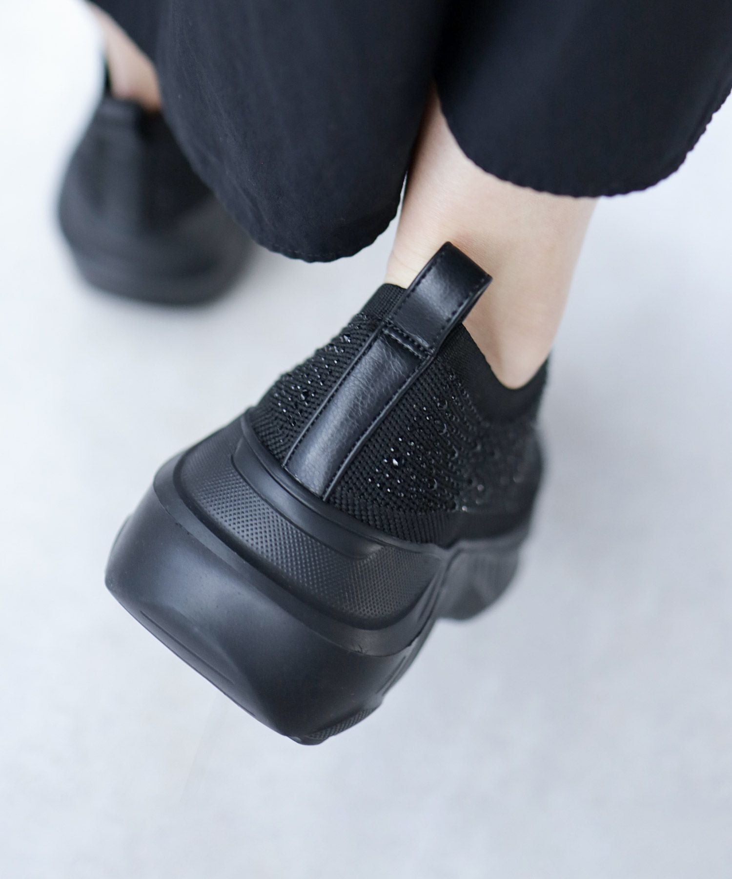 キラキラニット厚底スニーカー▲返品不可