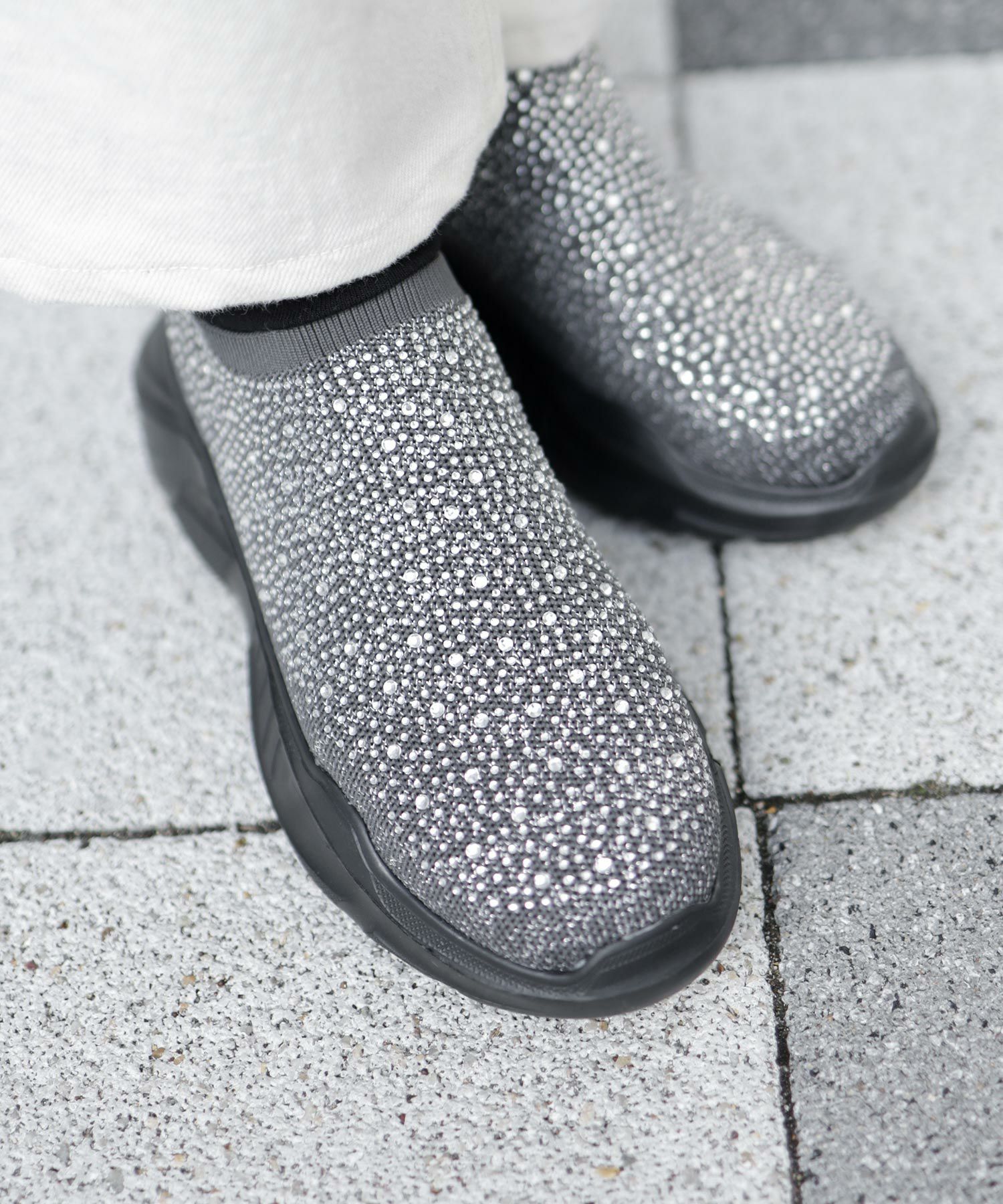 キラキラニット厚底スニーカー▲返品不可