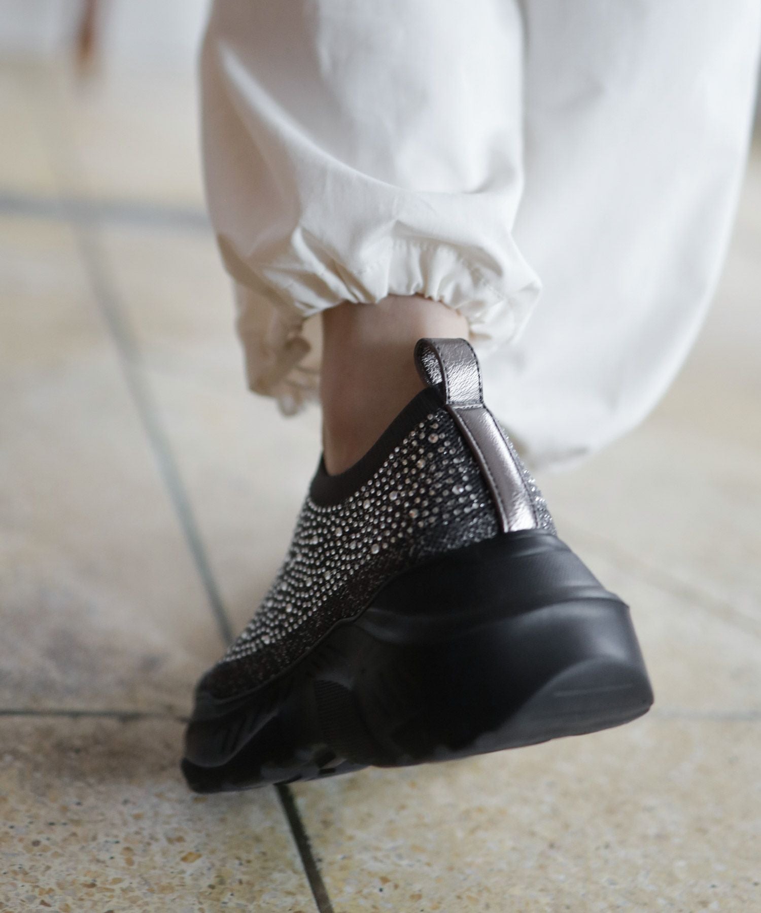 キラキラニット厚底スニーカー▲返品不可