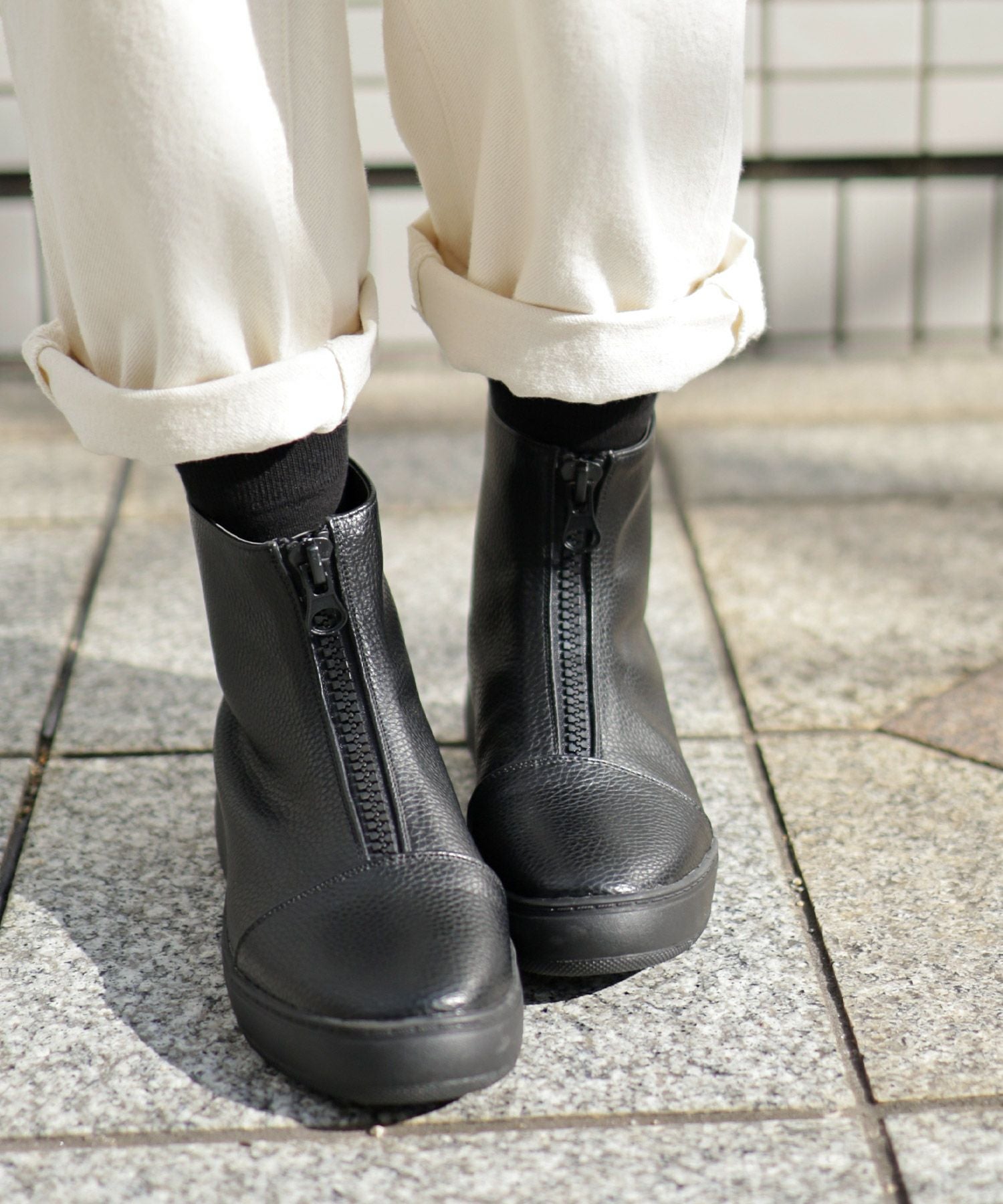 センタージップ厚底スニーカーブーツ▲返品不可