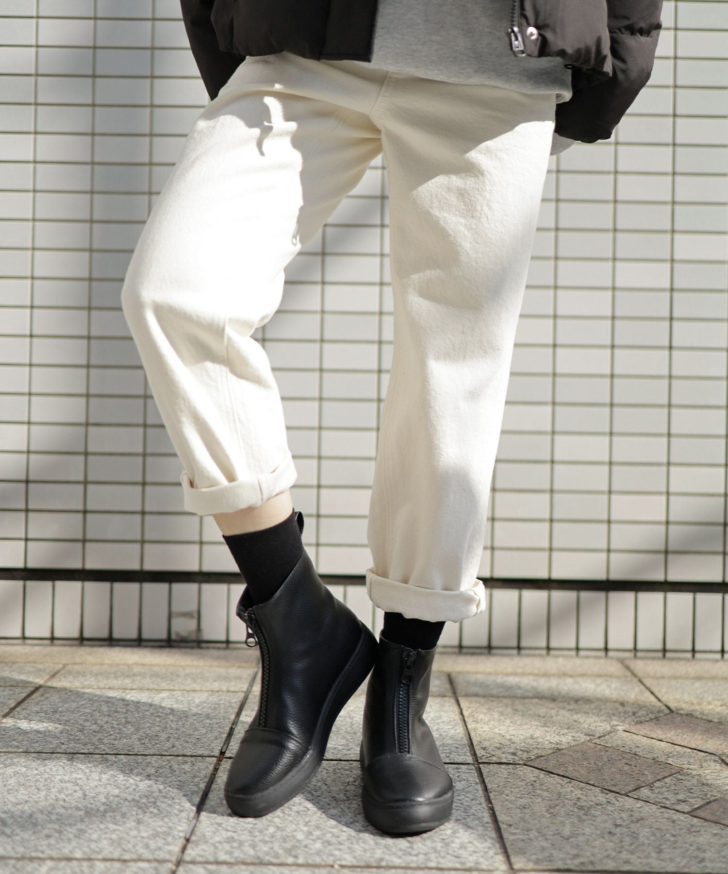 センタージップ厚底スニーカーブーツ▲返品不可