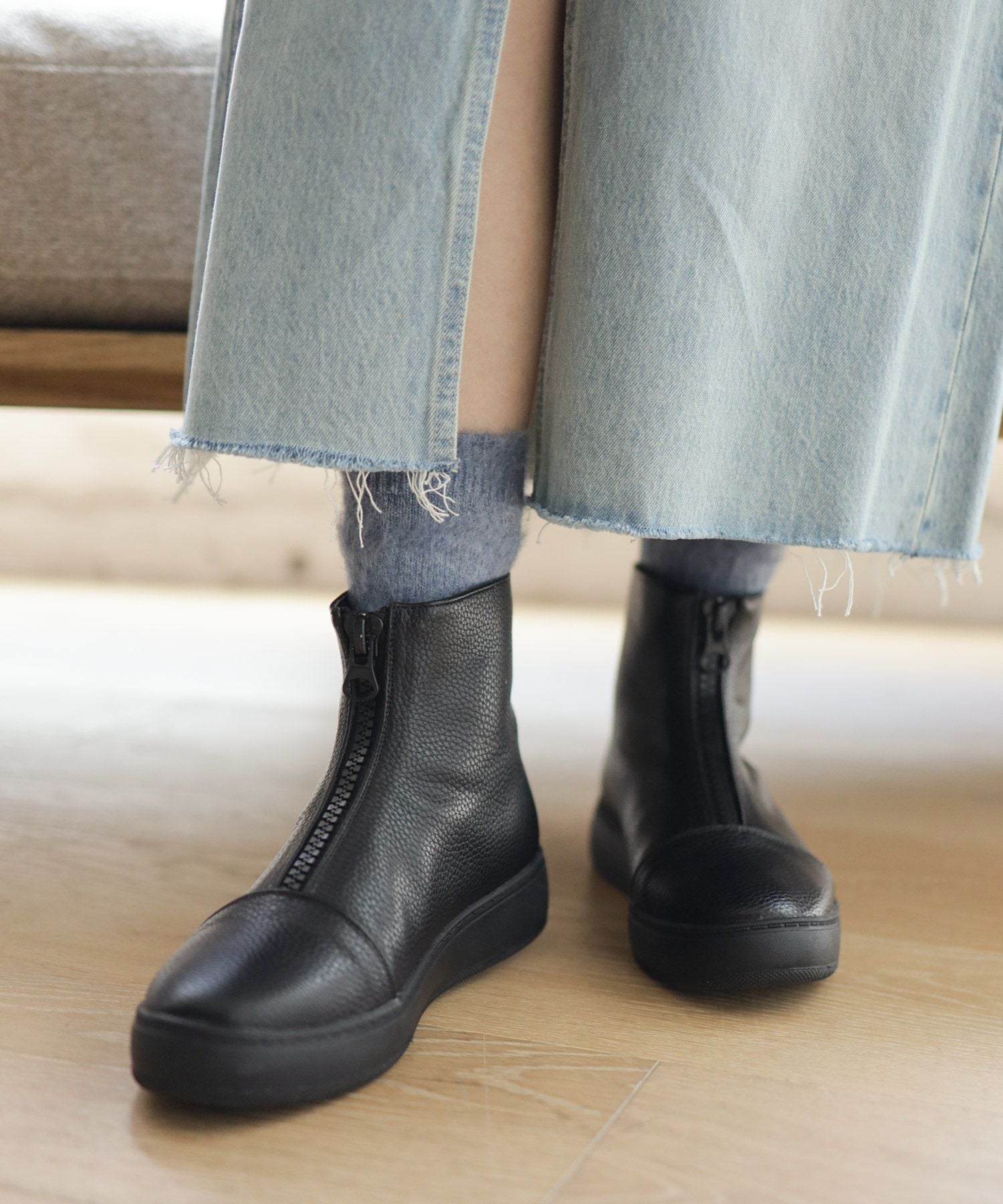 センタージップ厚底スニーカーブーツ▲返品不可