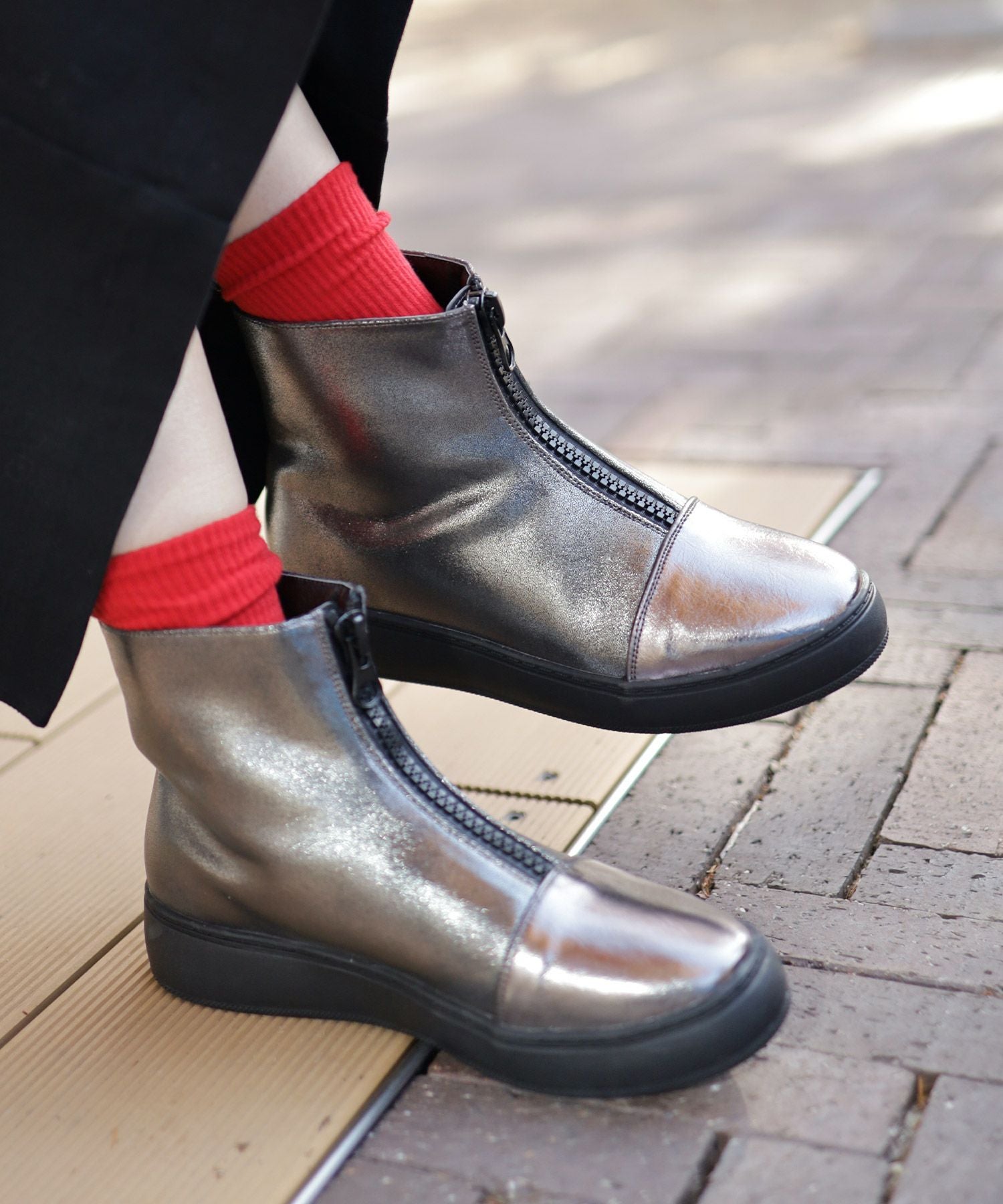 センタージップ厚底スニーカーブーツ▲返品不可