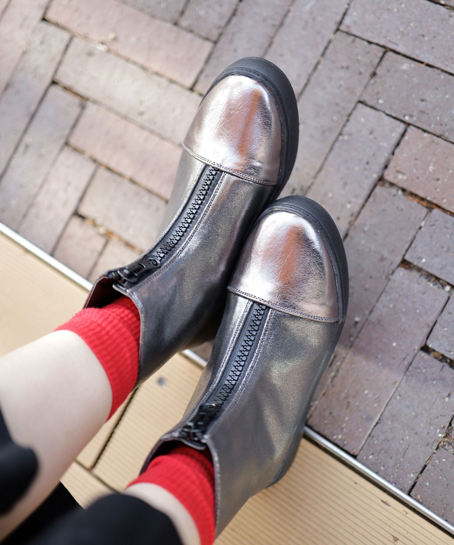 センタージップ厚底スニーカーブーツ▲返品不可