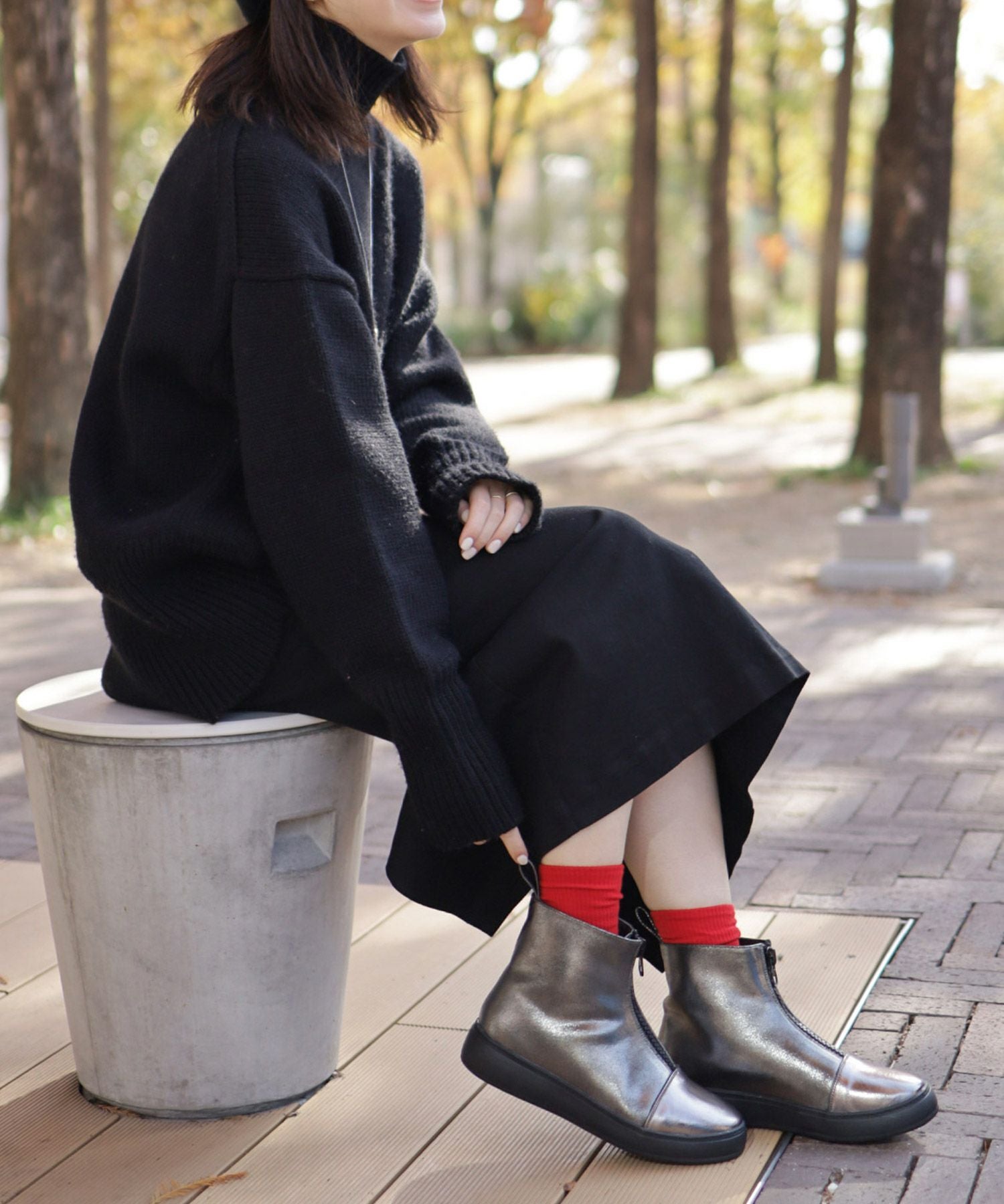 センタージップ厚底スニーカーブーツ▲返品不可