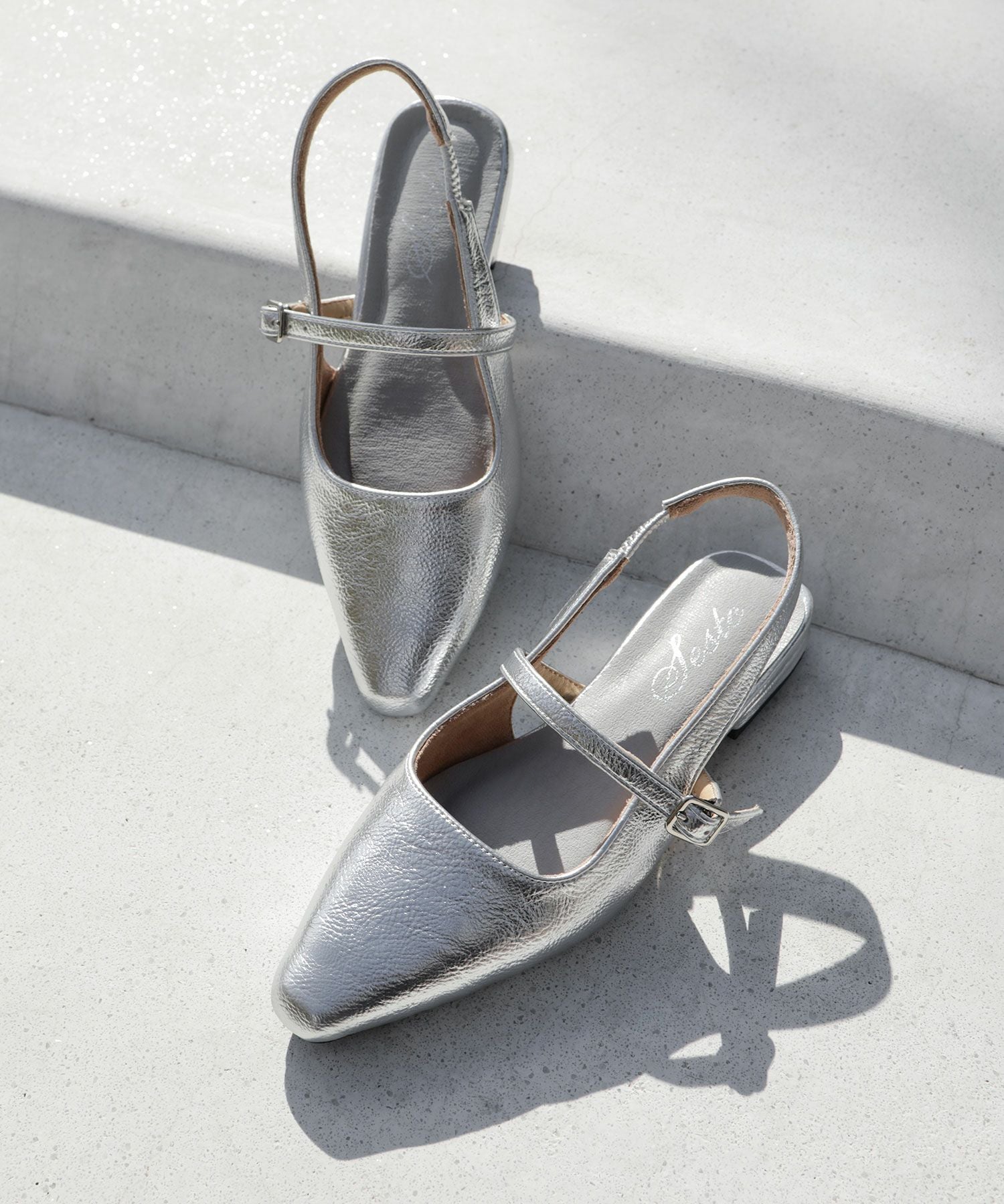 スクエアトゥバックストラップメリージェーンパンプス▲返品不可