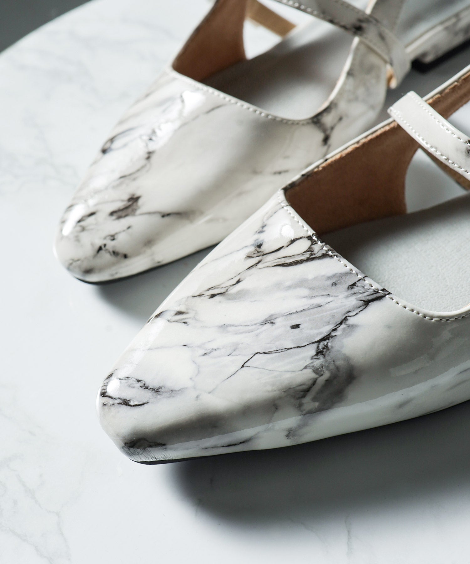 スクエアトゥバックストラップメリージェーンパンプス▲返品不可