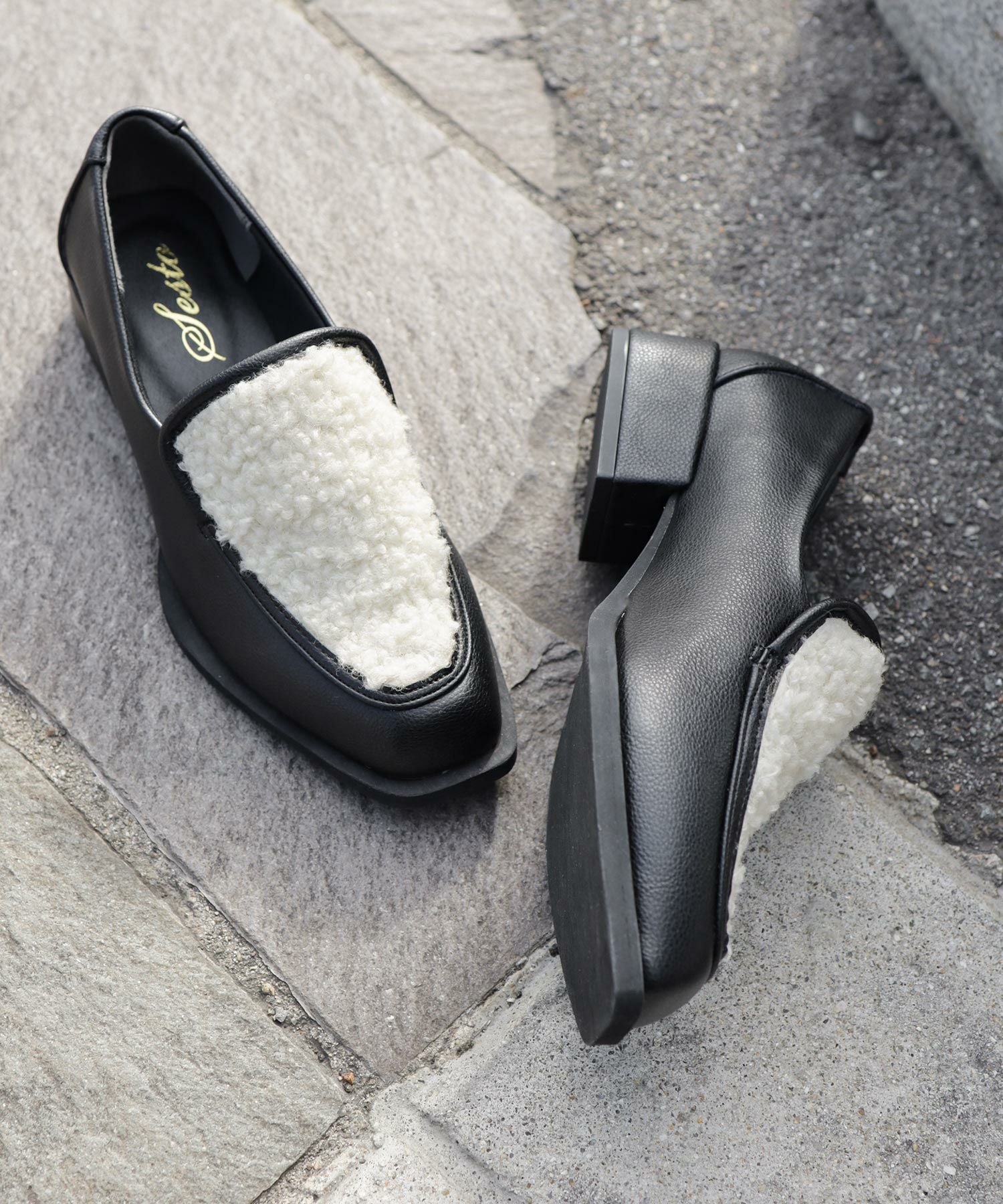 もこもこボアローファー▲返品交換不可