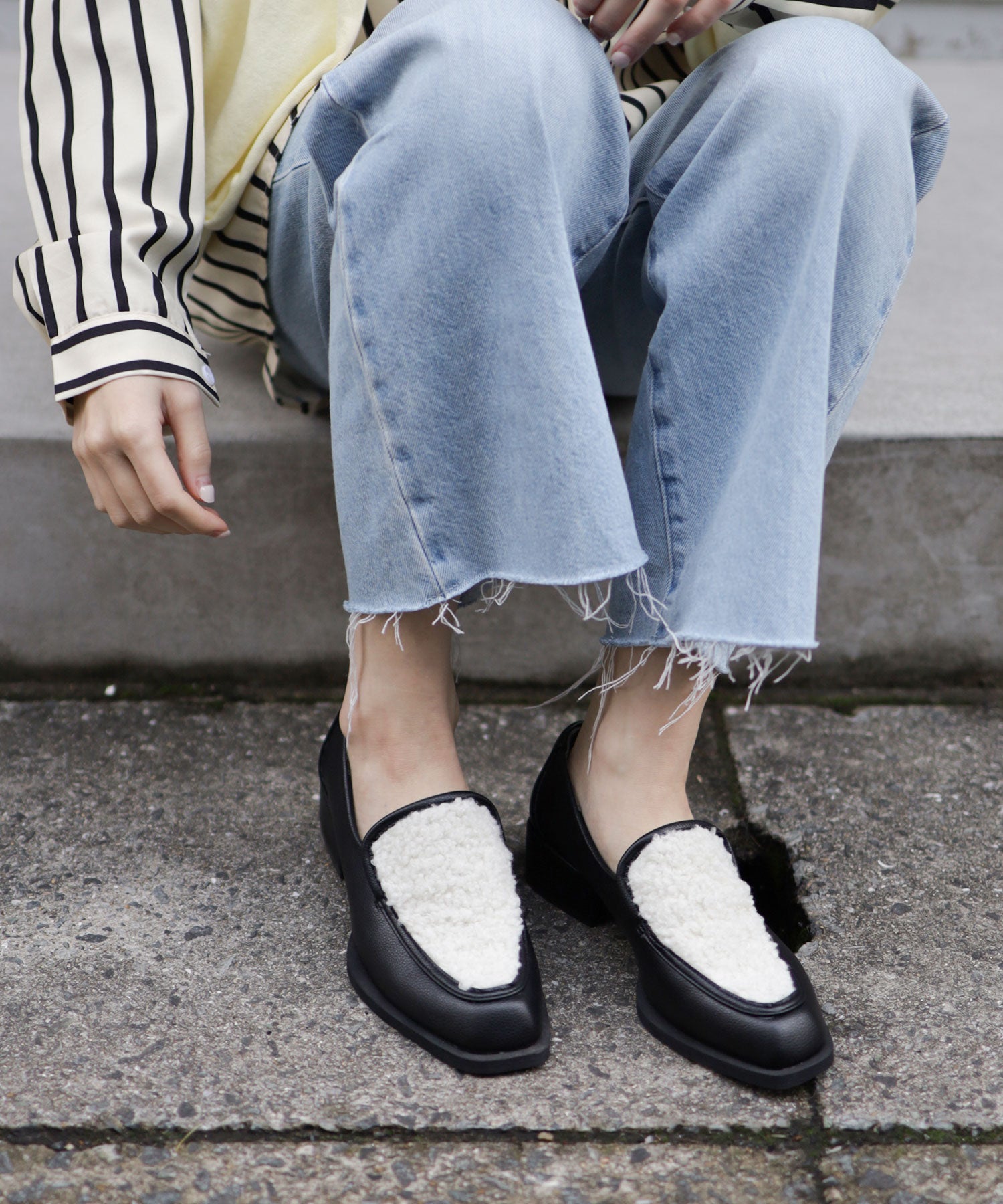 もこもこボアローファー▲返品交換不可