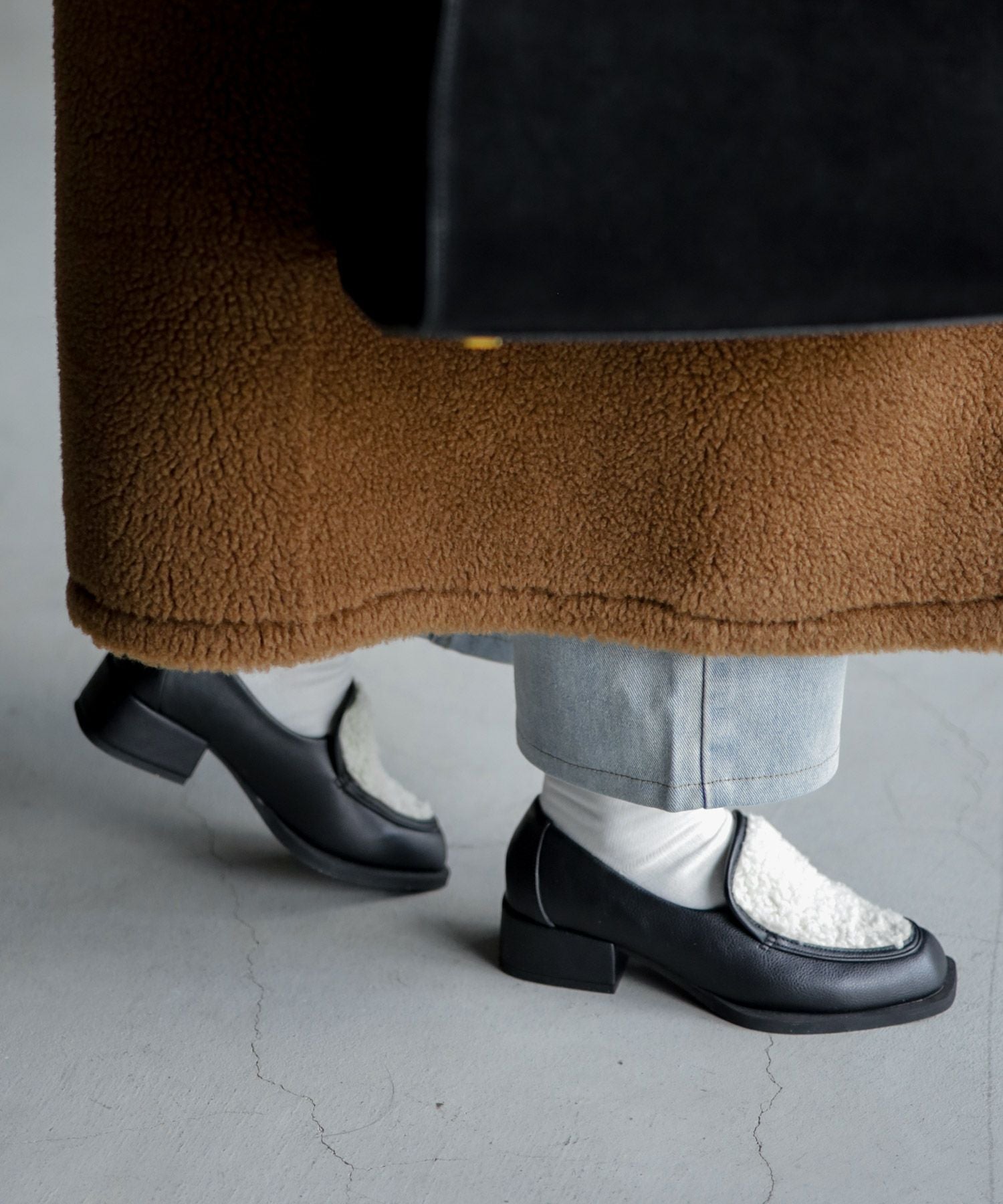 もこもこボアローファー▲返品交換不可