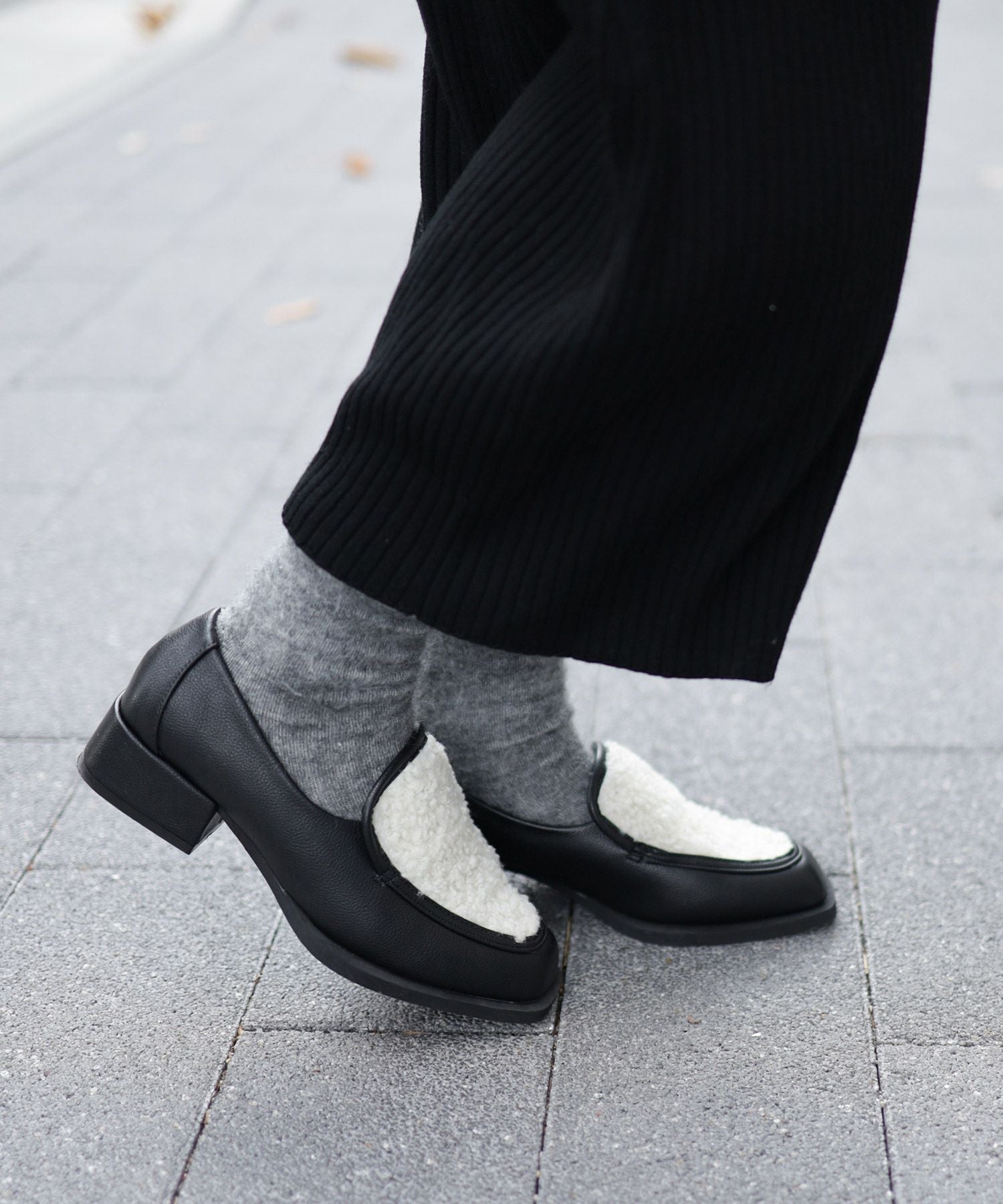 もこもこボアローファー▲返品交換不可