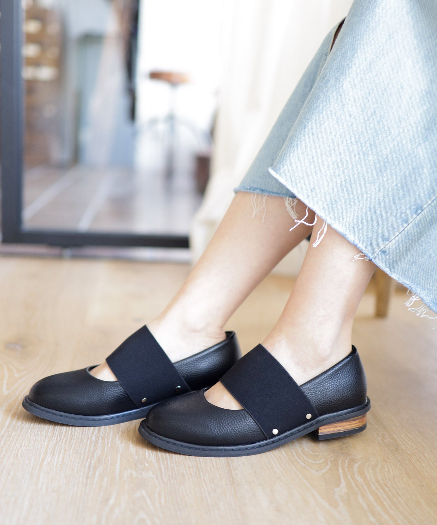 ゴムストラップローファー▲返品不可