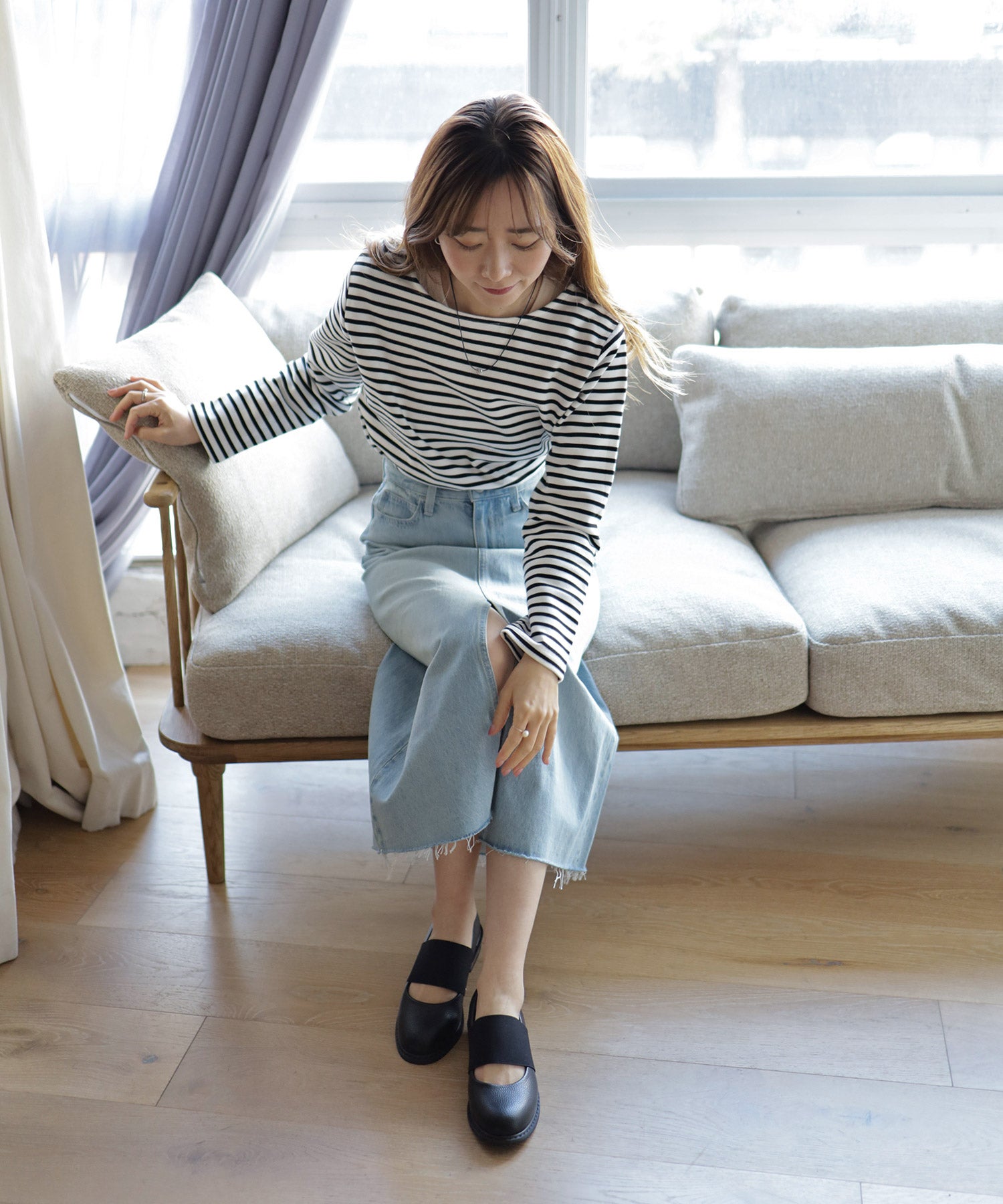 ゴムストラップローファー▲返品不可