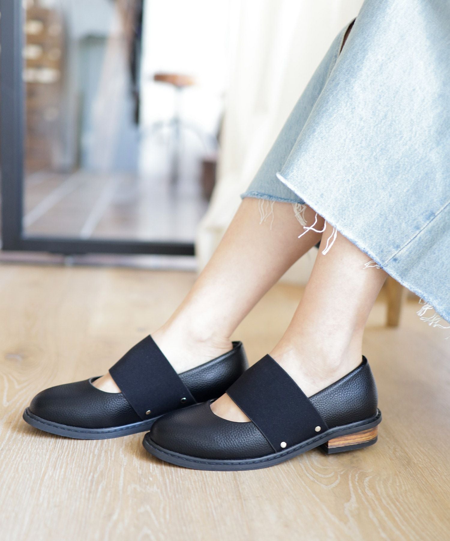 ゴムストラップローファー▲返品不可