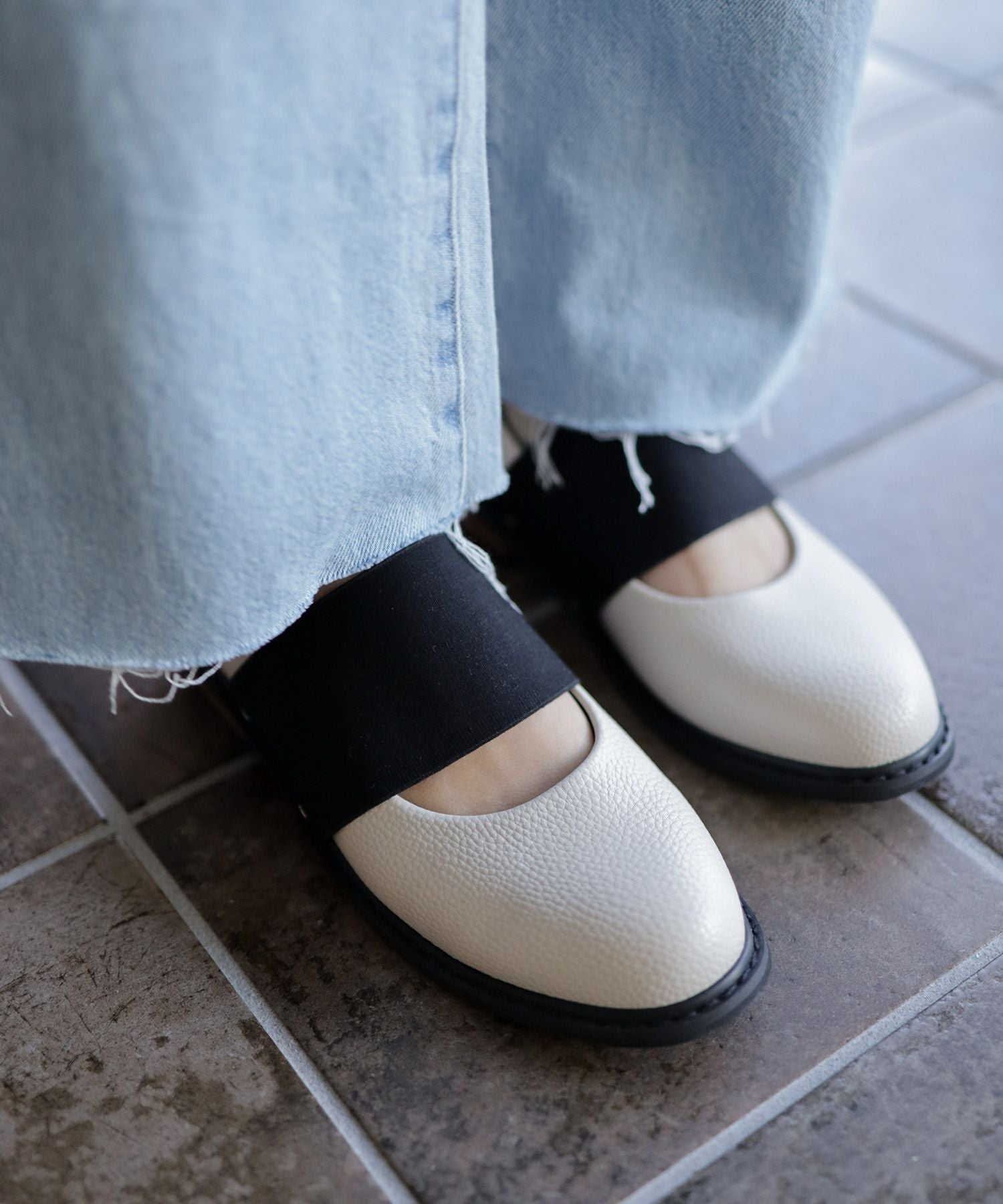 ゴムストラップローファー▲返品不可