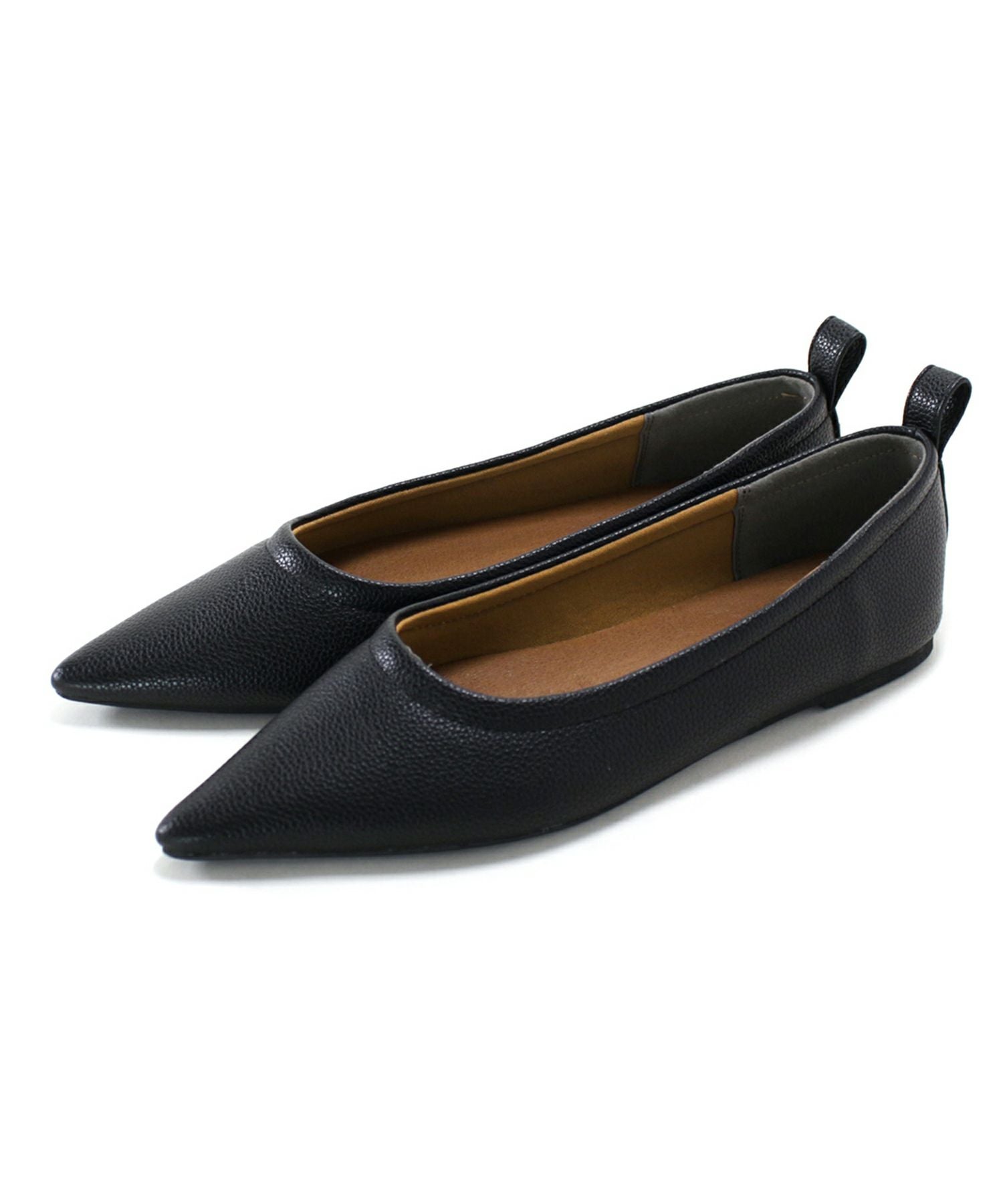 柔らか素材ポインテッドトゥフラットパンプス 一部4月上旬入荷予定