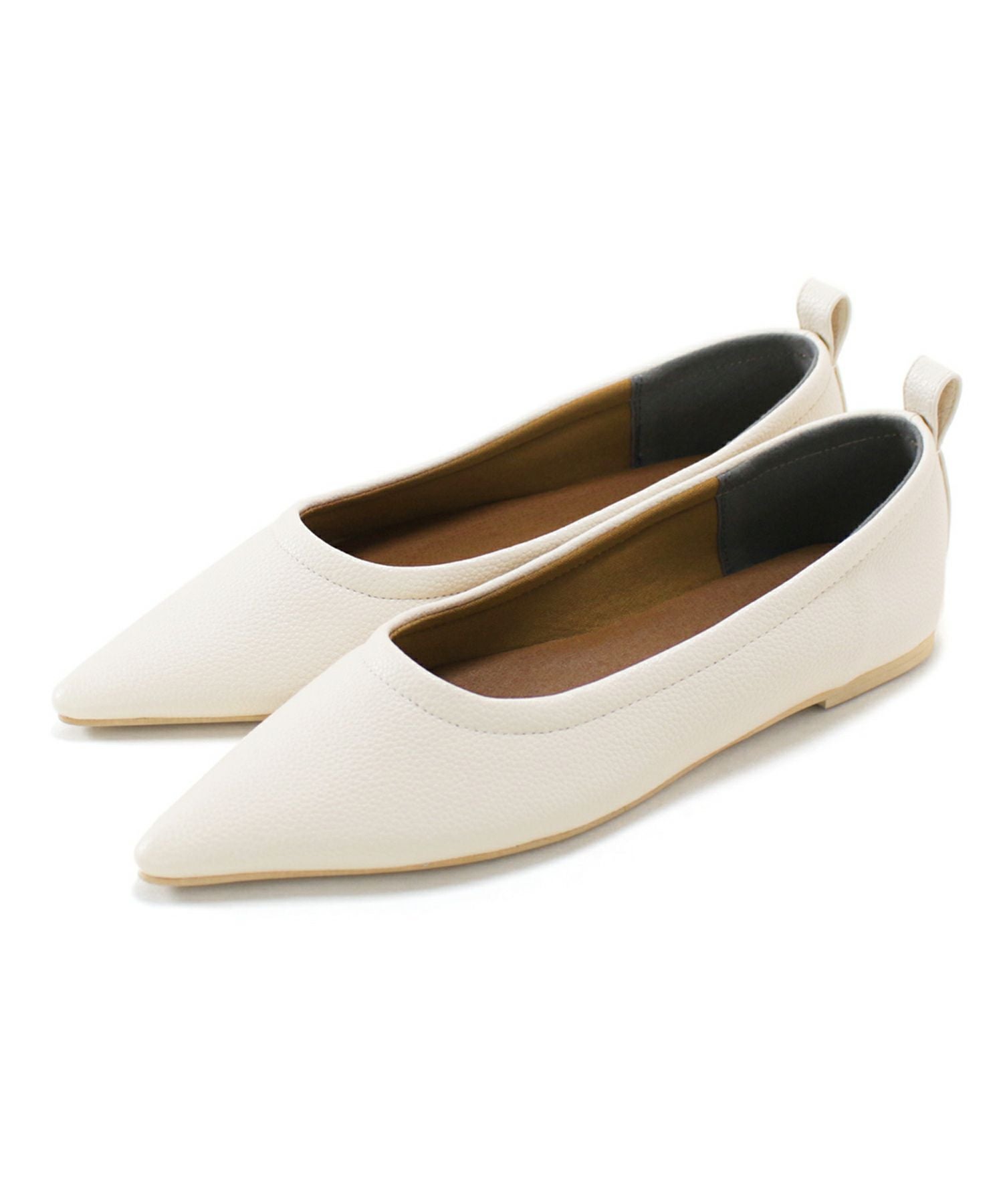 柔らか素材ポインテッドトゥフラットパンプス 一部4月上旬入荷予定