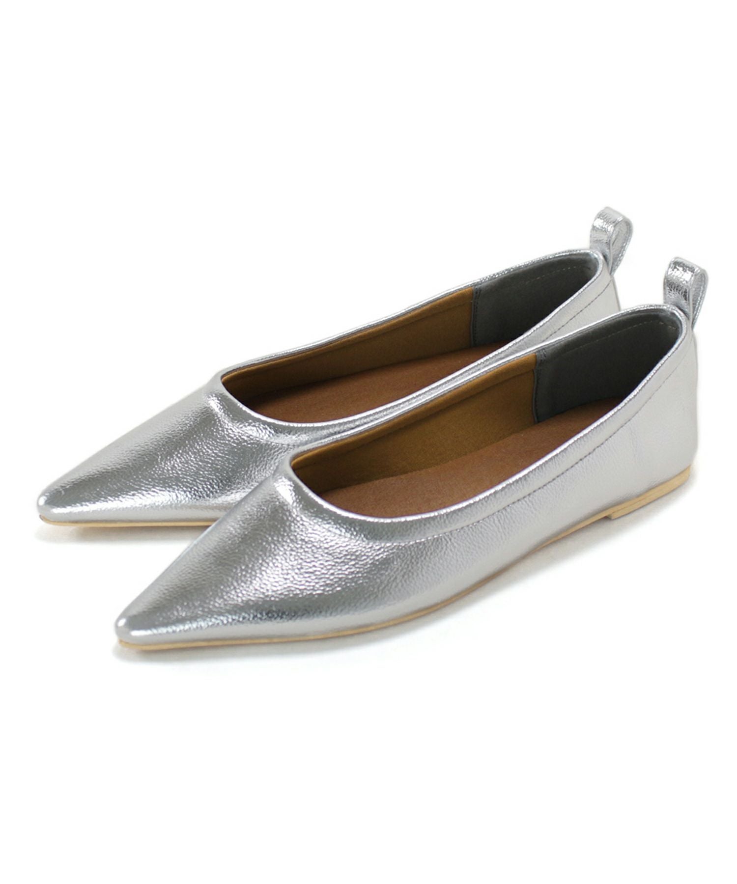 柔らか素材ポインテッドトゥフラットパンプス 一部4月上旬入荷予定