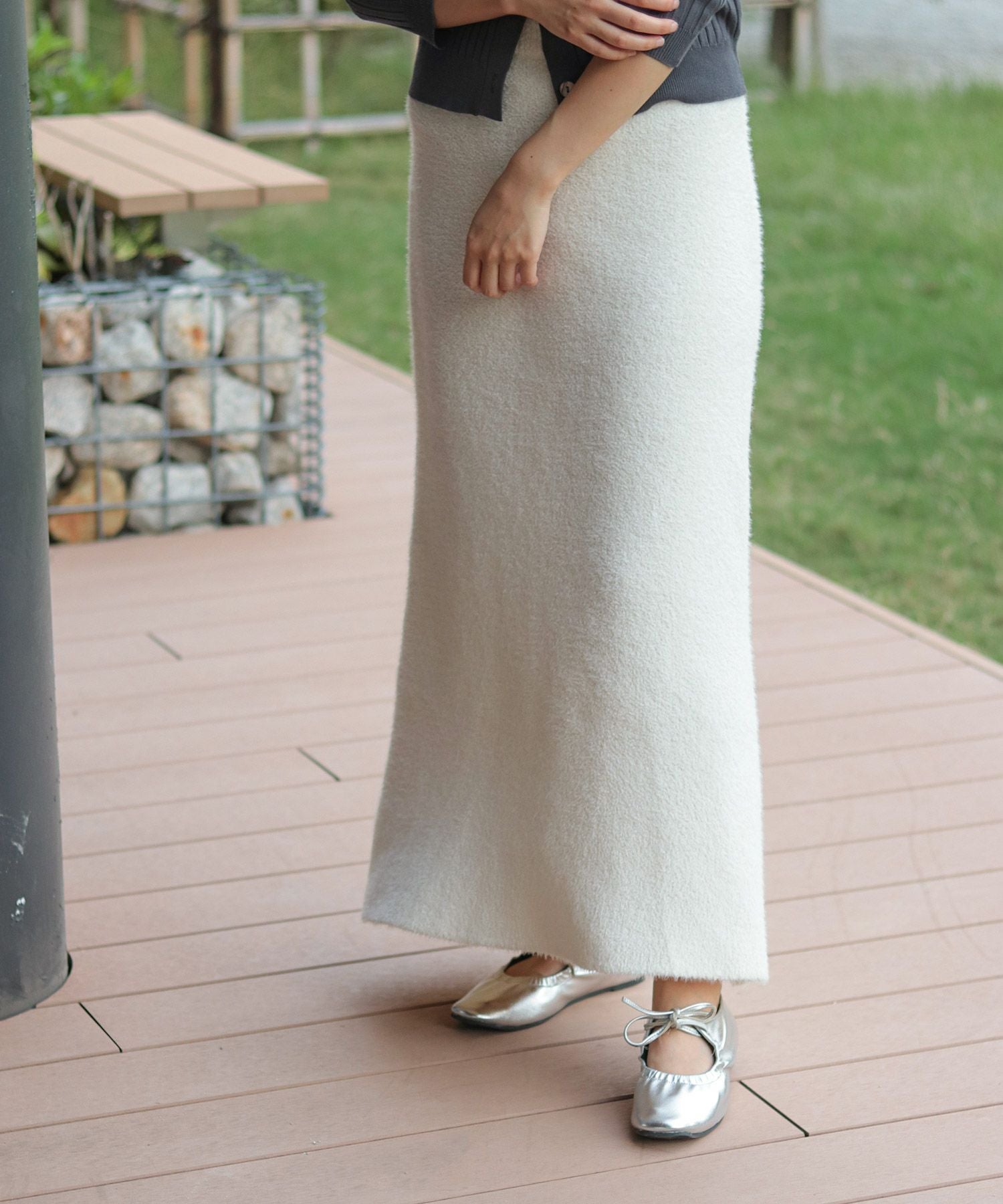 スムース素材レースアップリボンバレエシューズ▲返品不可