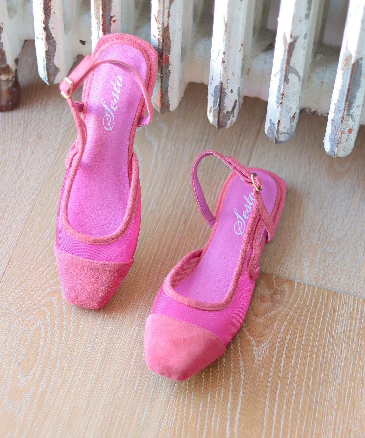 シースルースリングバックローヒールパンプス▲返品交換不可