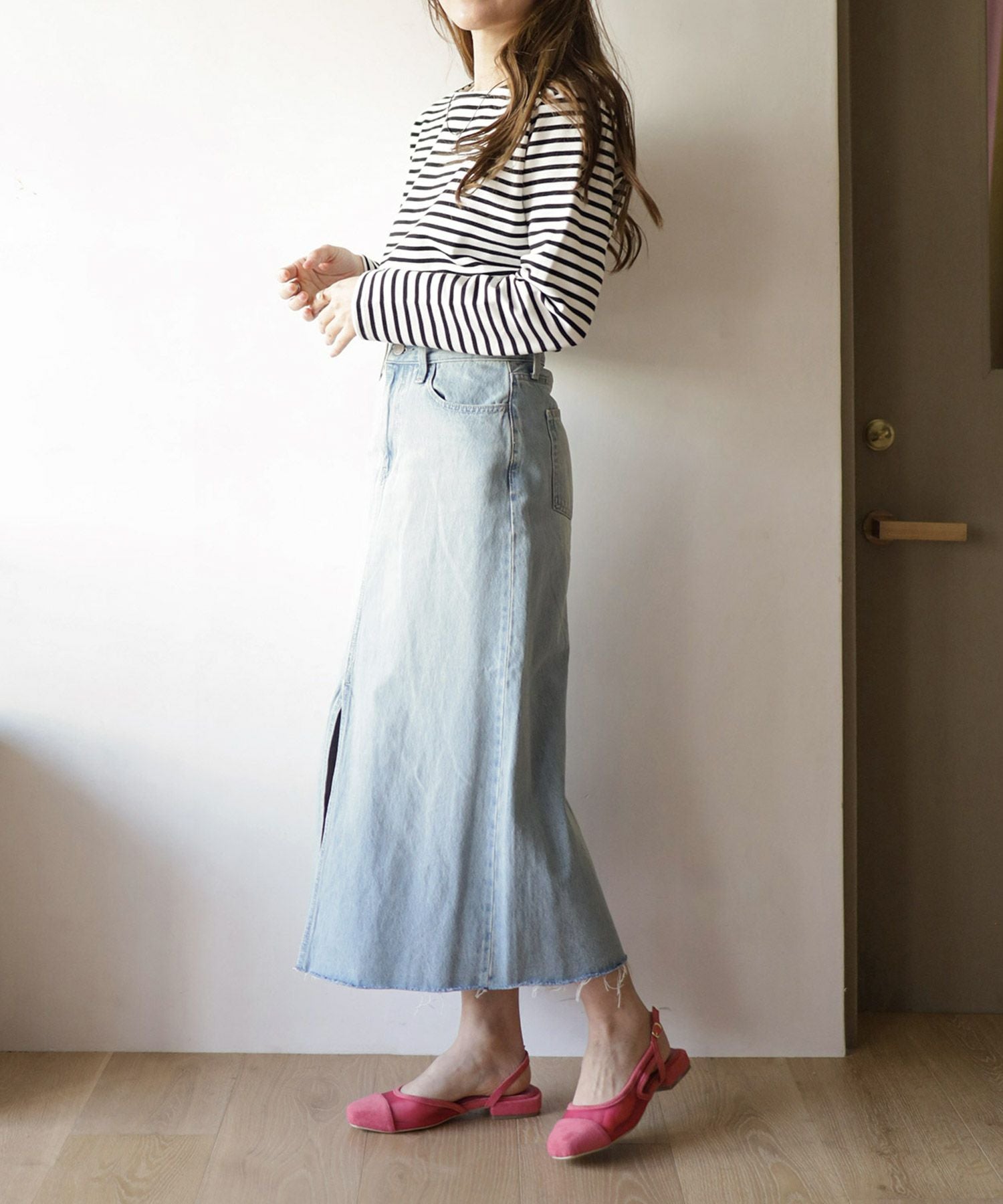 シースルースリングバックローヒールパンプス▲返品交換不可