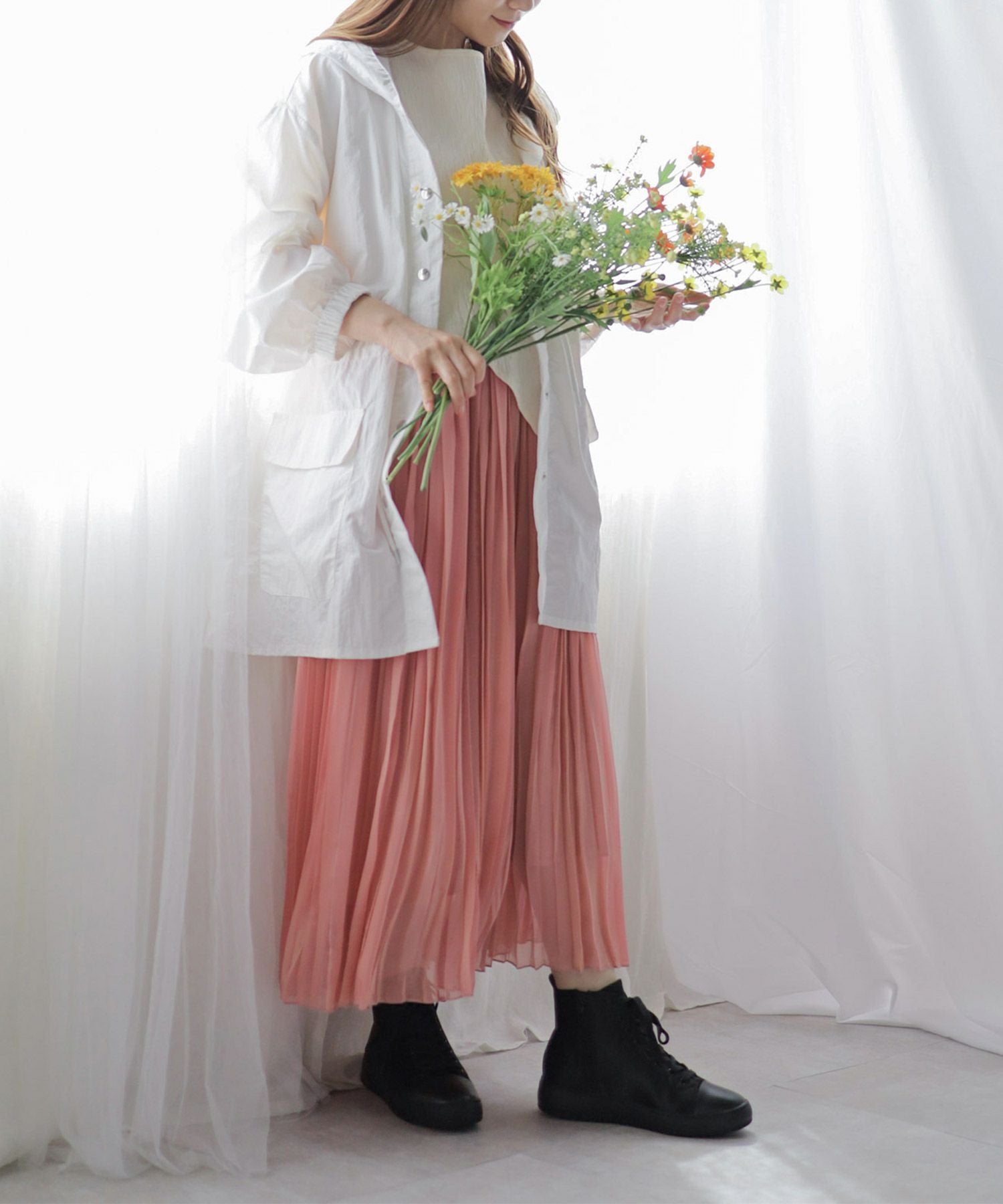 サテン素材8ホールレースアップ厚底スニーカー▲返品不可