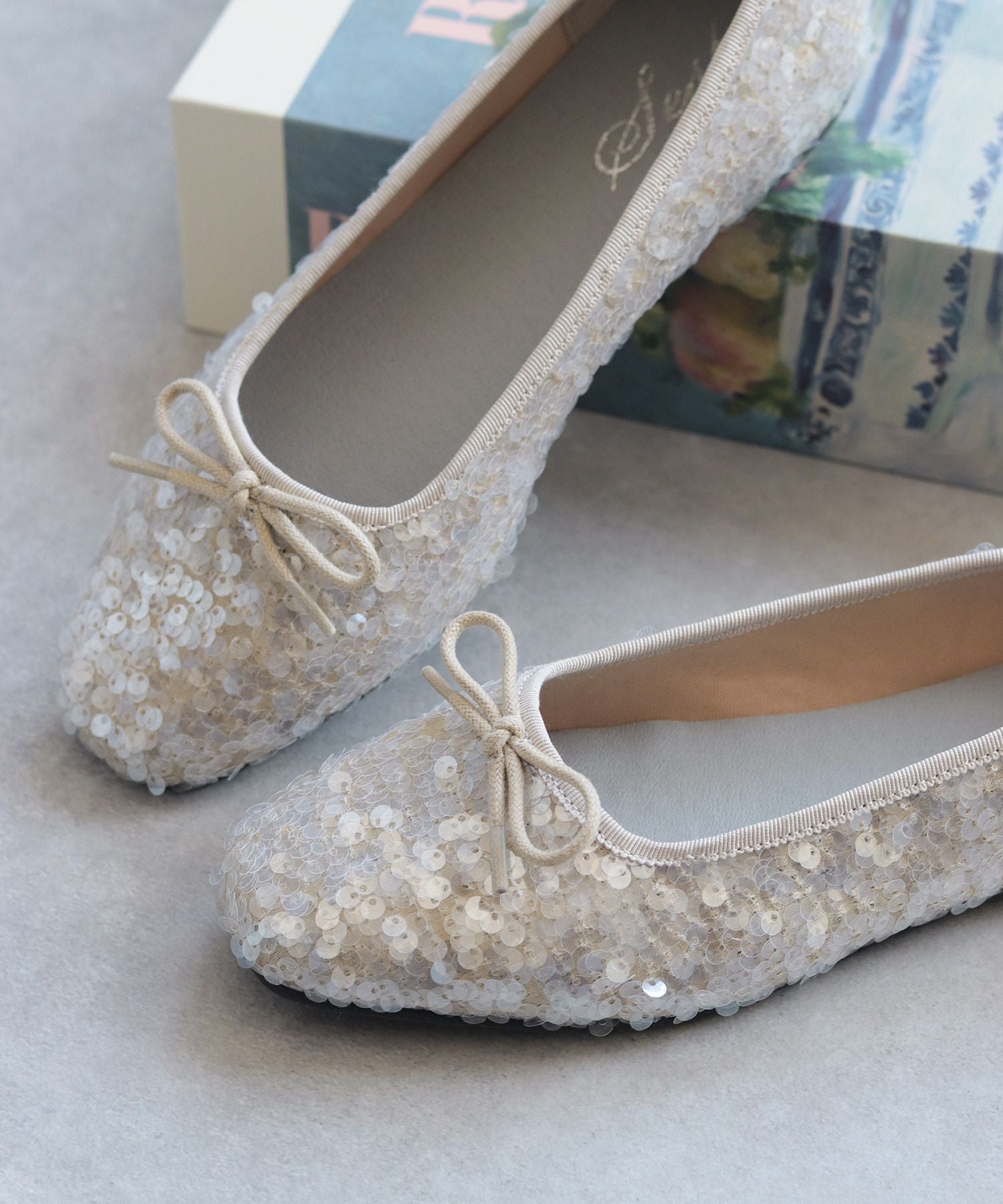 スパンコールバレエシューズ