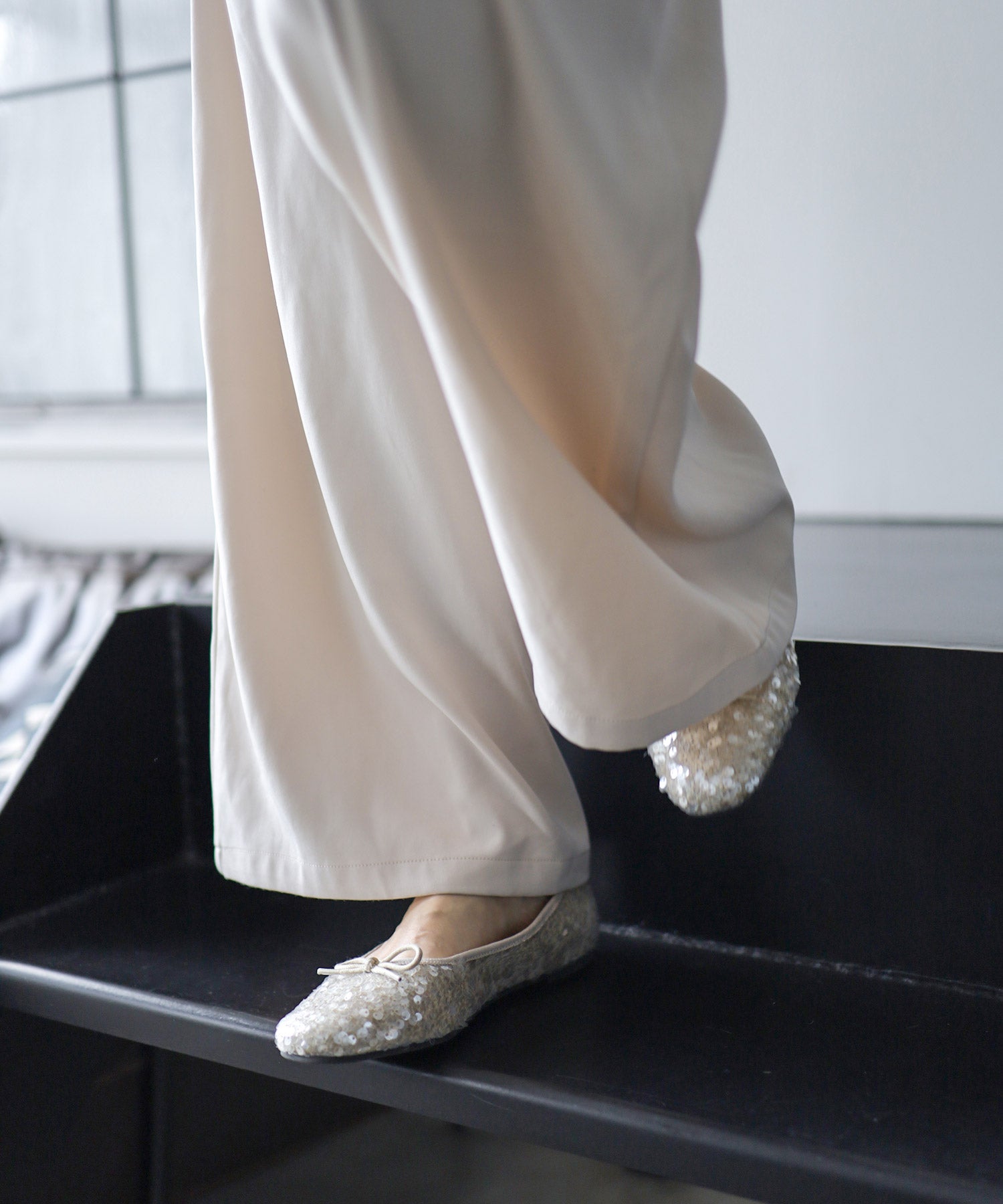 スパンコールバレエシューズ