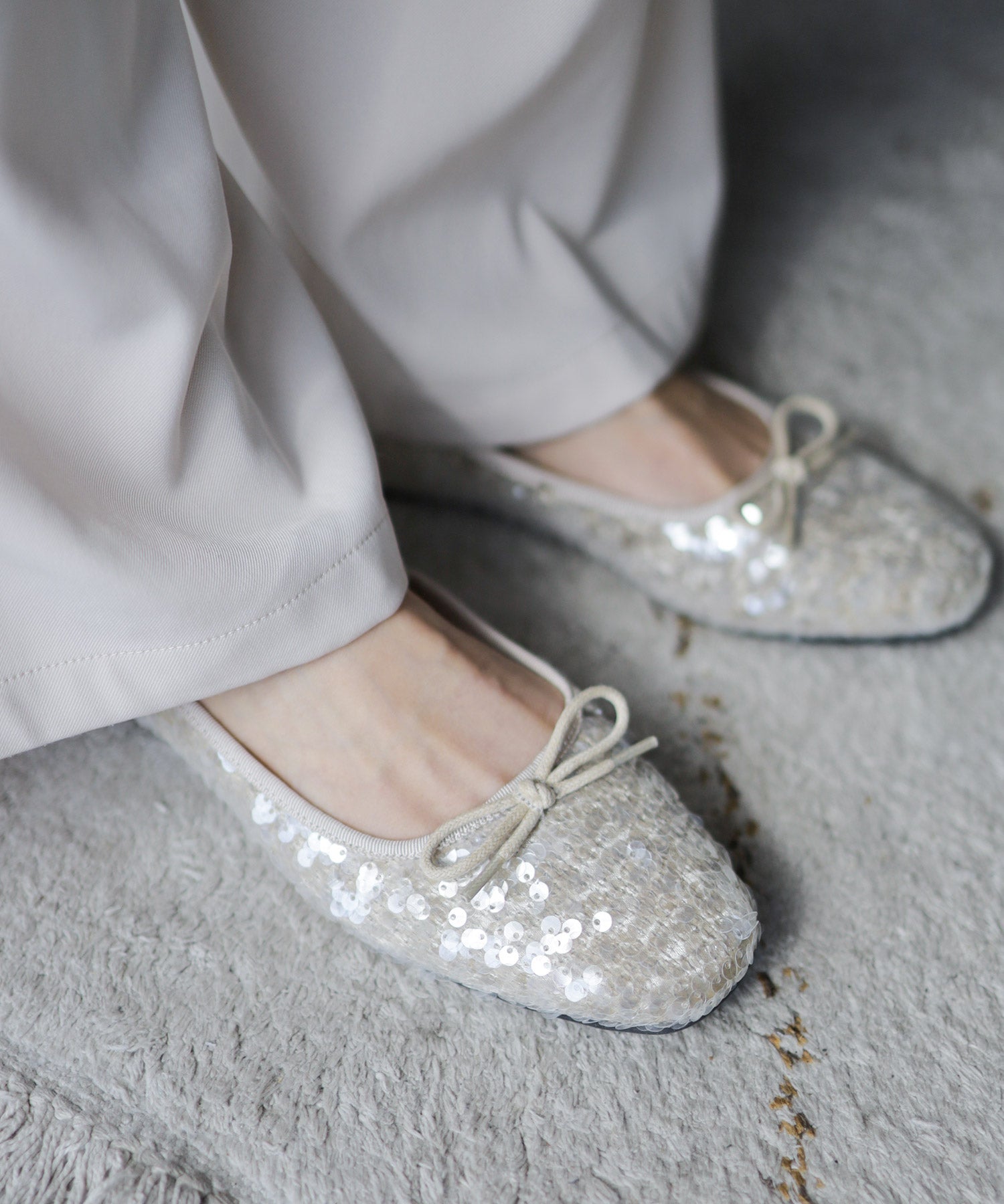 sugar ballet shoesバレエシューズ ホワイト スパンコール 36 スパンコールバレエシューズ 一部5月末頃・6月中旬入荷予定 | SESTO