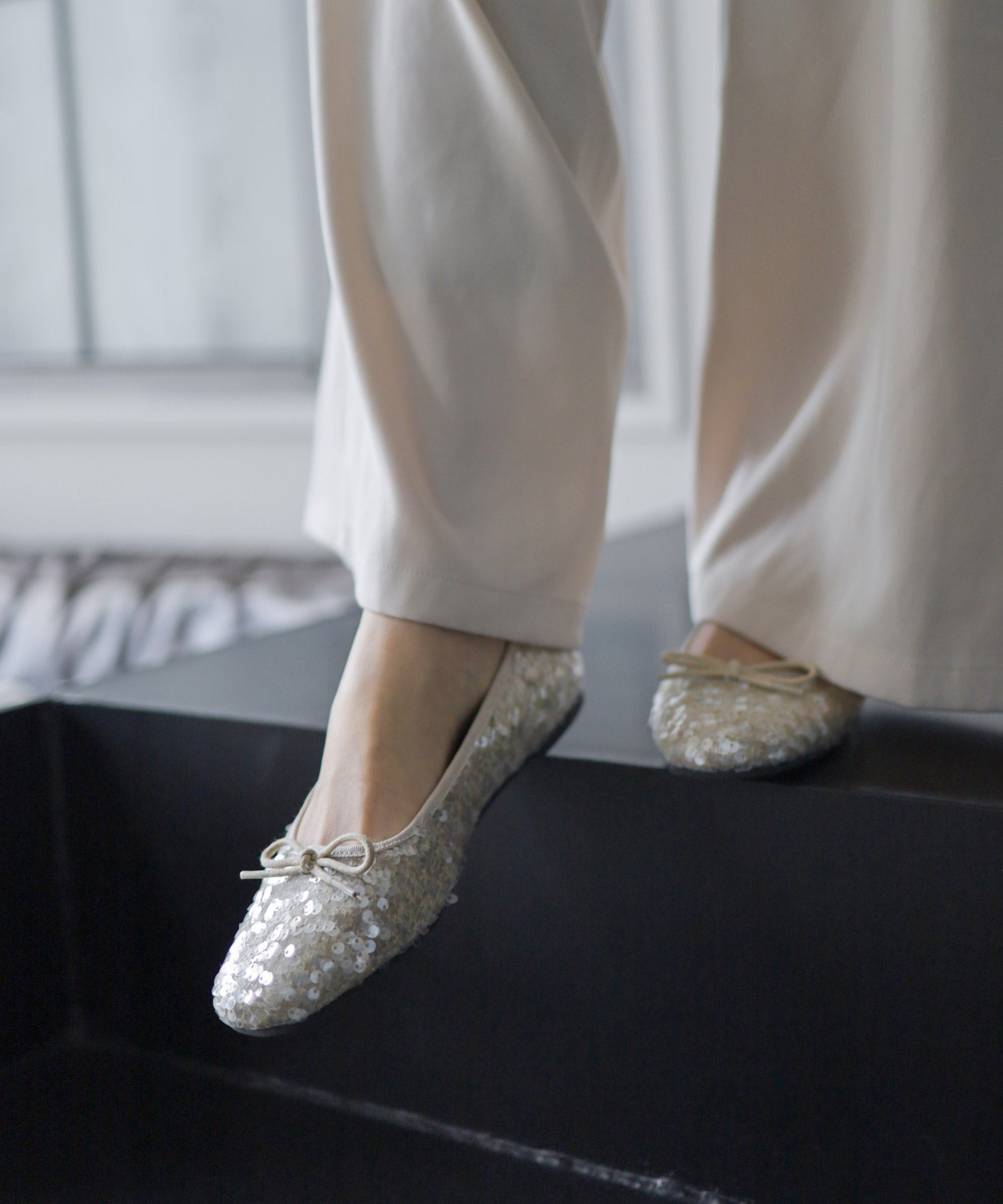 スパンコールバレエシューズ