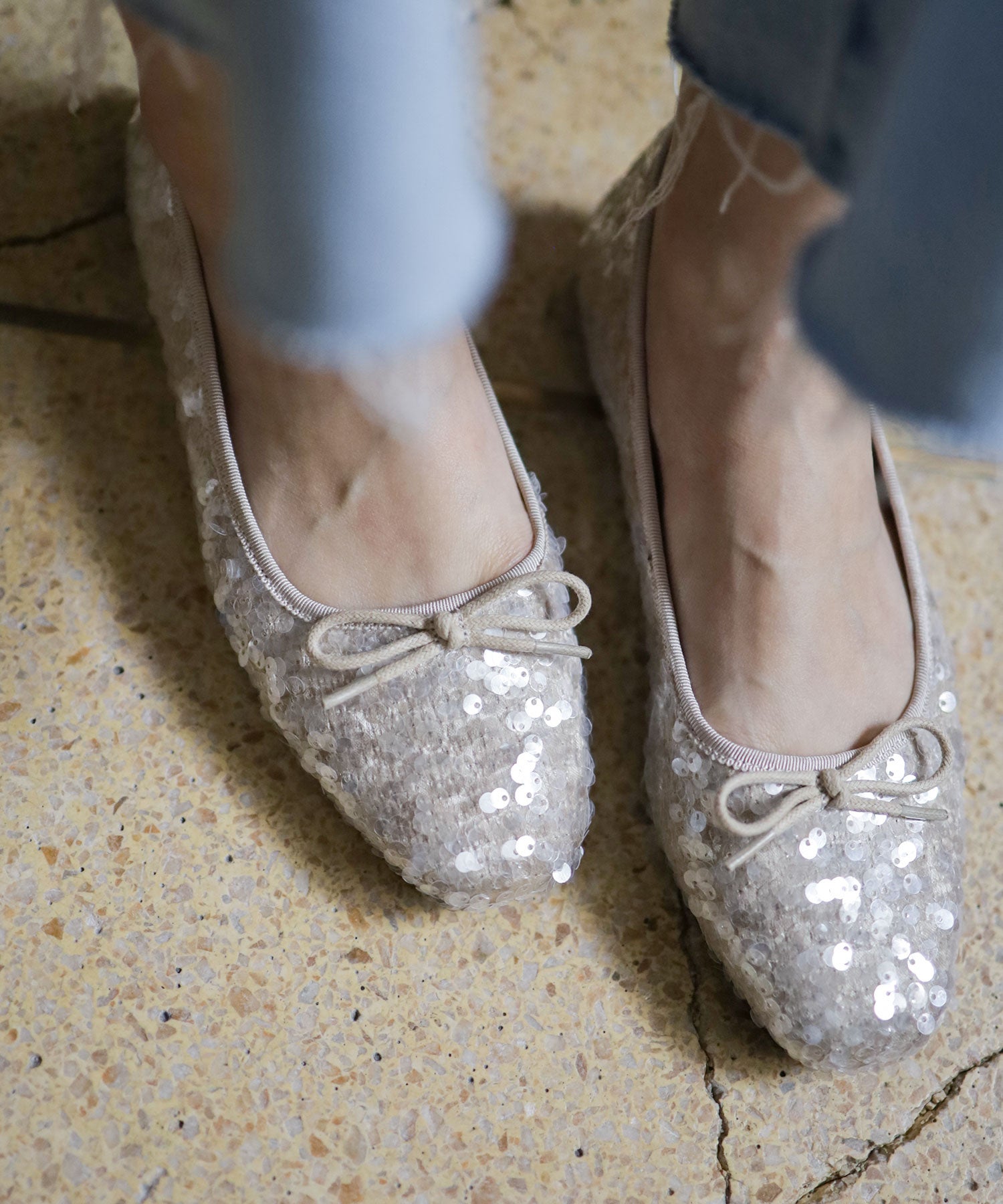 スパンコールバレエシューズ